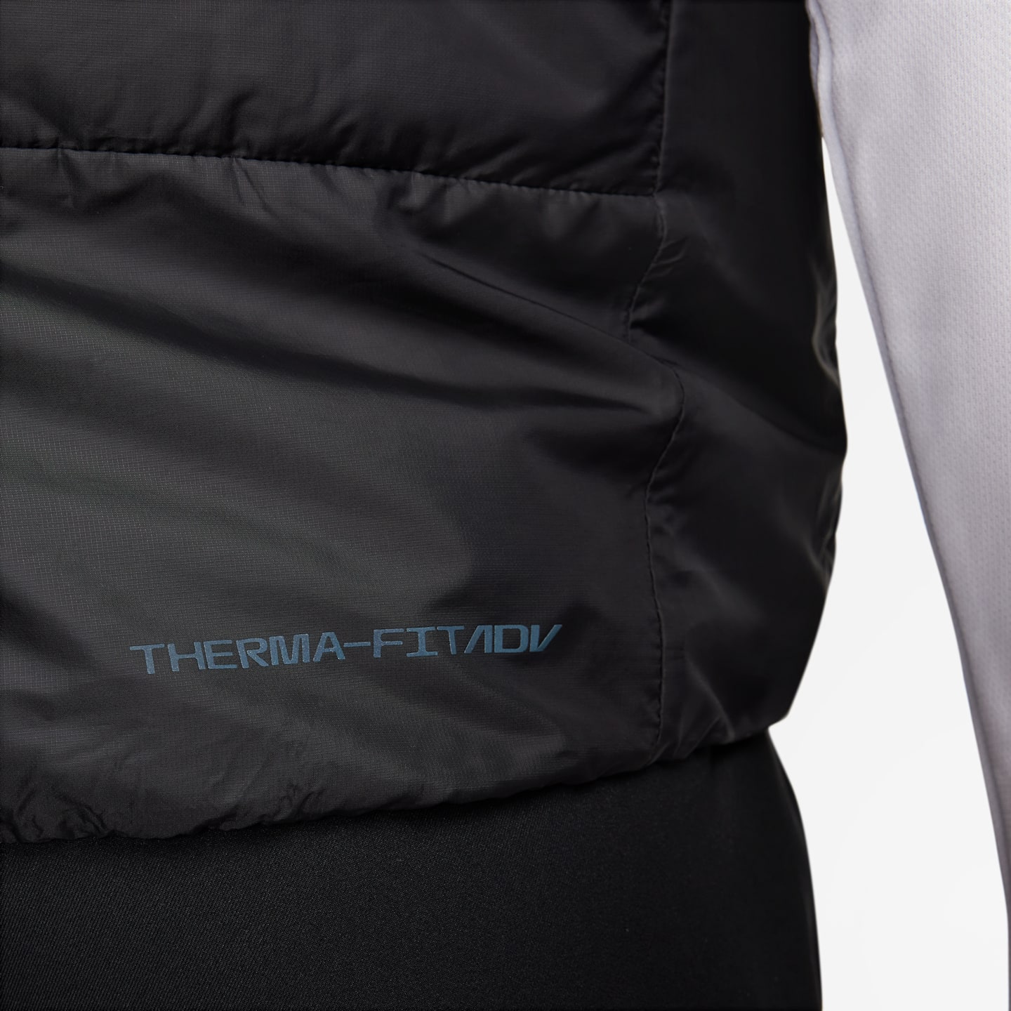 Мужской беговой пуховый жилет Nike Therma-FIT ADV Repel AeroLoft, цвет: Чёрный — фото 6