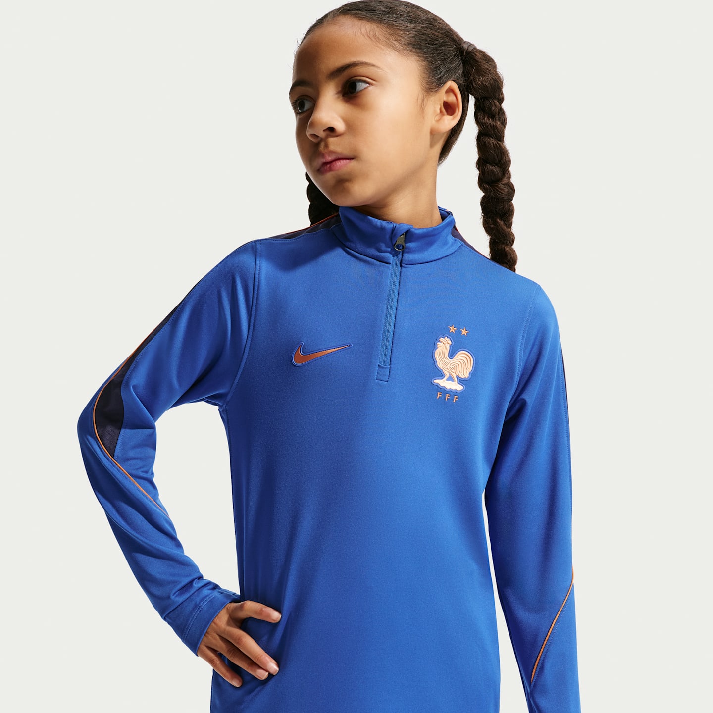 Детский топ Nike FFF Strike Dri-FIT Soccer Drill Top, цвет: Королевский синий / Синий — фото 1