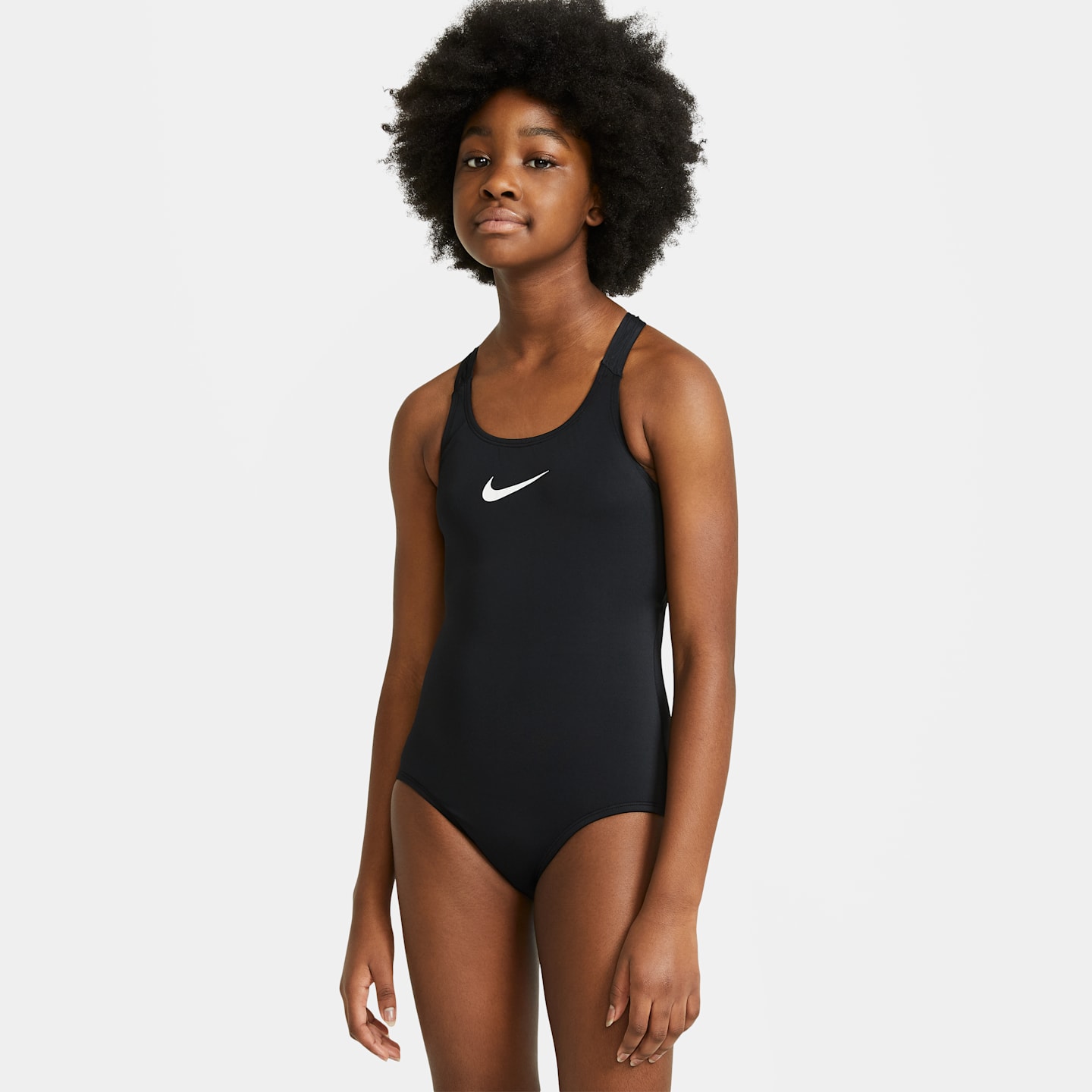 Купальник Big для детей, борцовская спина — Nike, цвет: Чёрный — фото 1