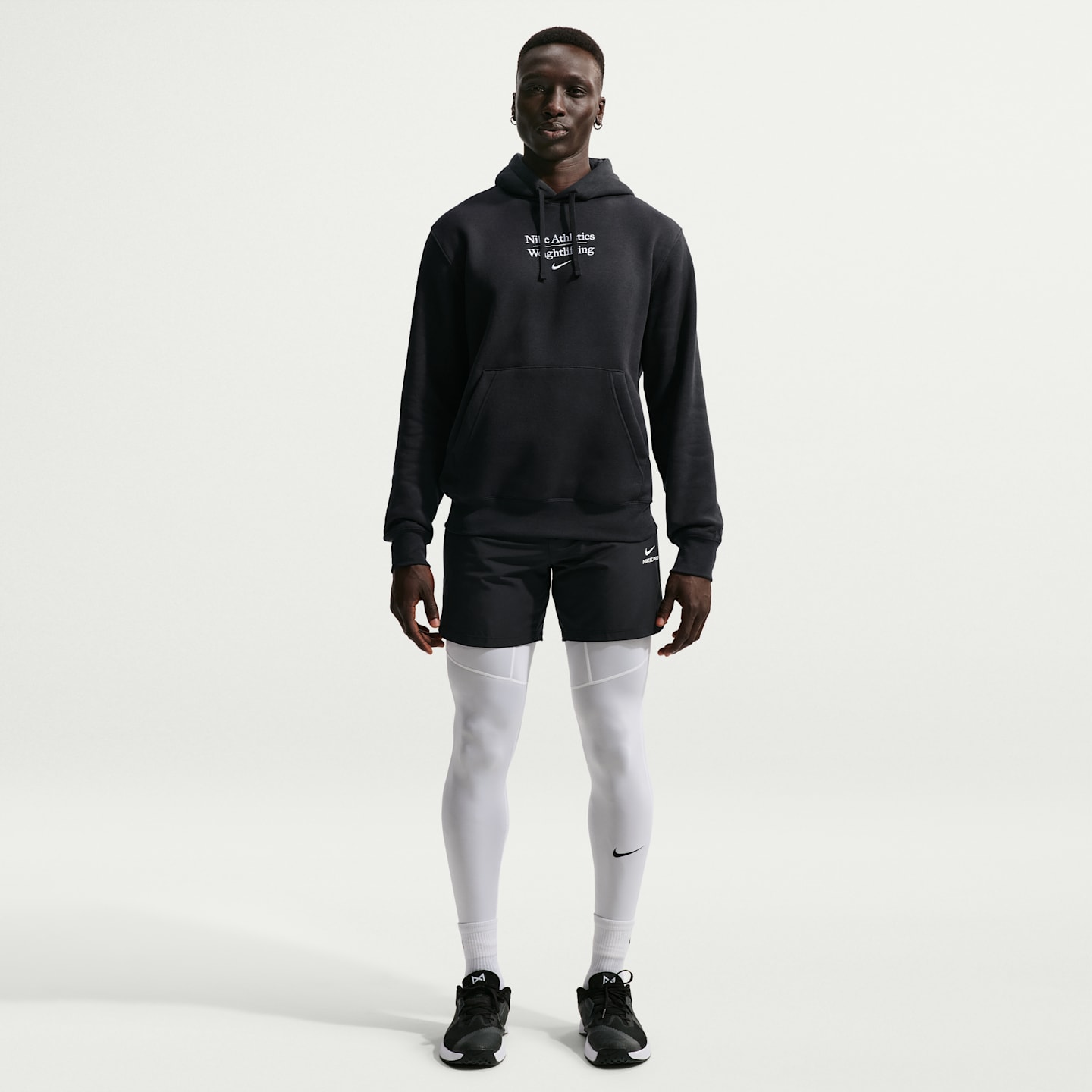 Мужское худи-пуловер Nike для тяжёлой атлетики, цвет: Чёрный — фото 4