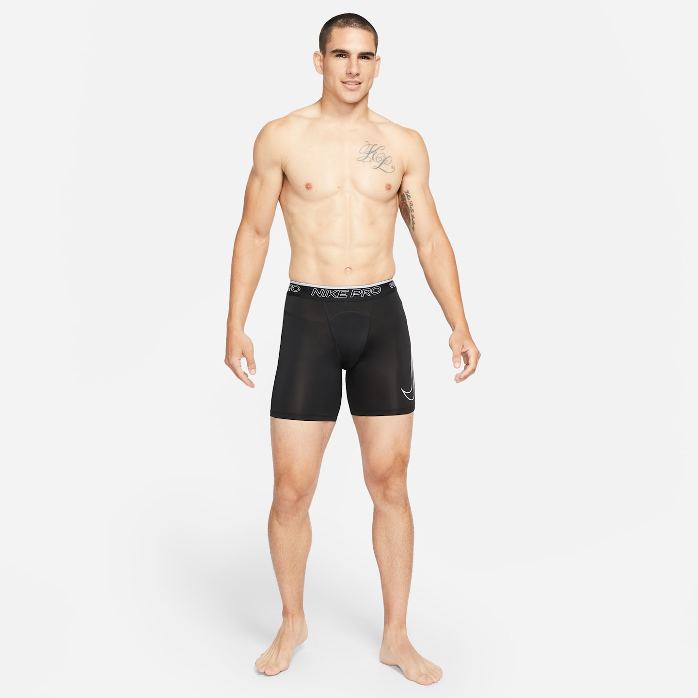 Мужские шорты Nike Pro Dri-FIT, цвет: Чёрный / Белый — фото 7