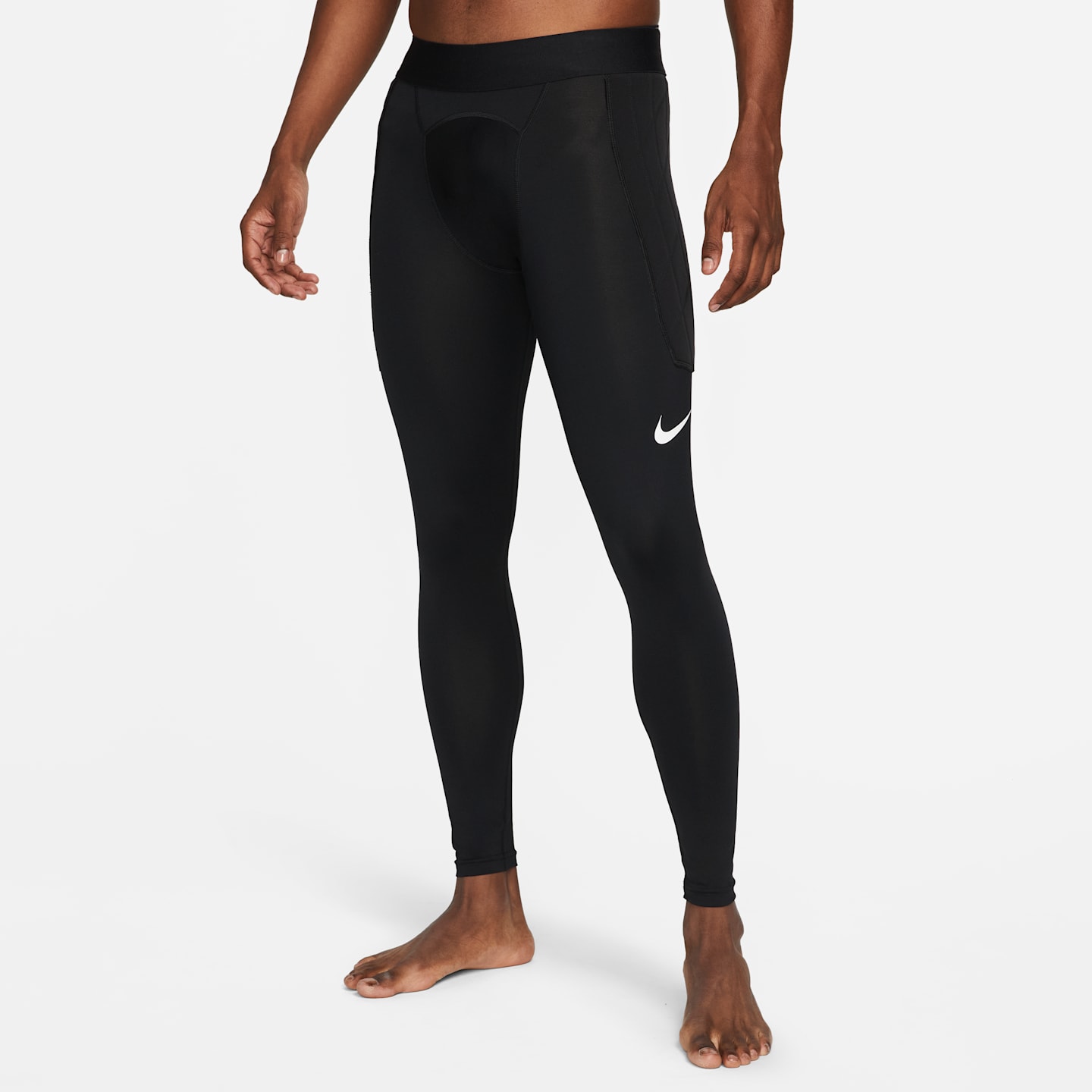 Мужские футбольные брюки вратаря Nike Dri-FIT Gardien 1, цвет: Чёрный / Белый — фото 1