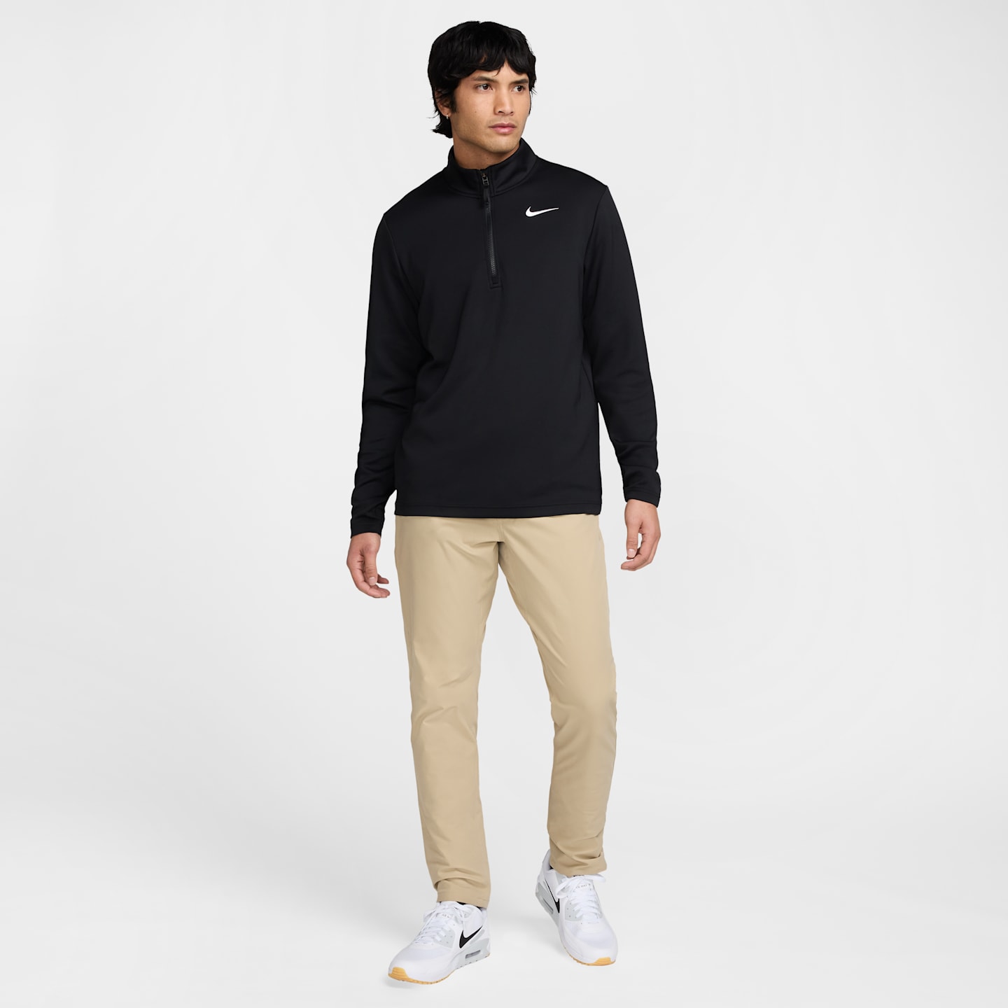 Мужской топ для гольфа Nike Victory Dri-FIT на молнии 1/2, цвет: Чёрный / Белый — фото 6