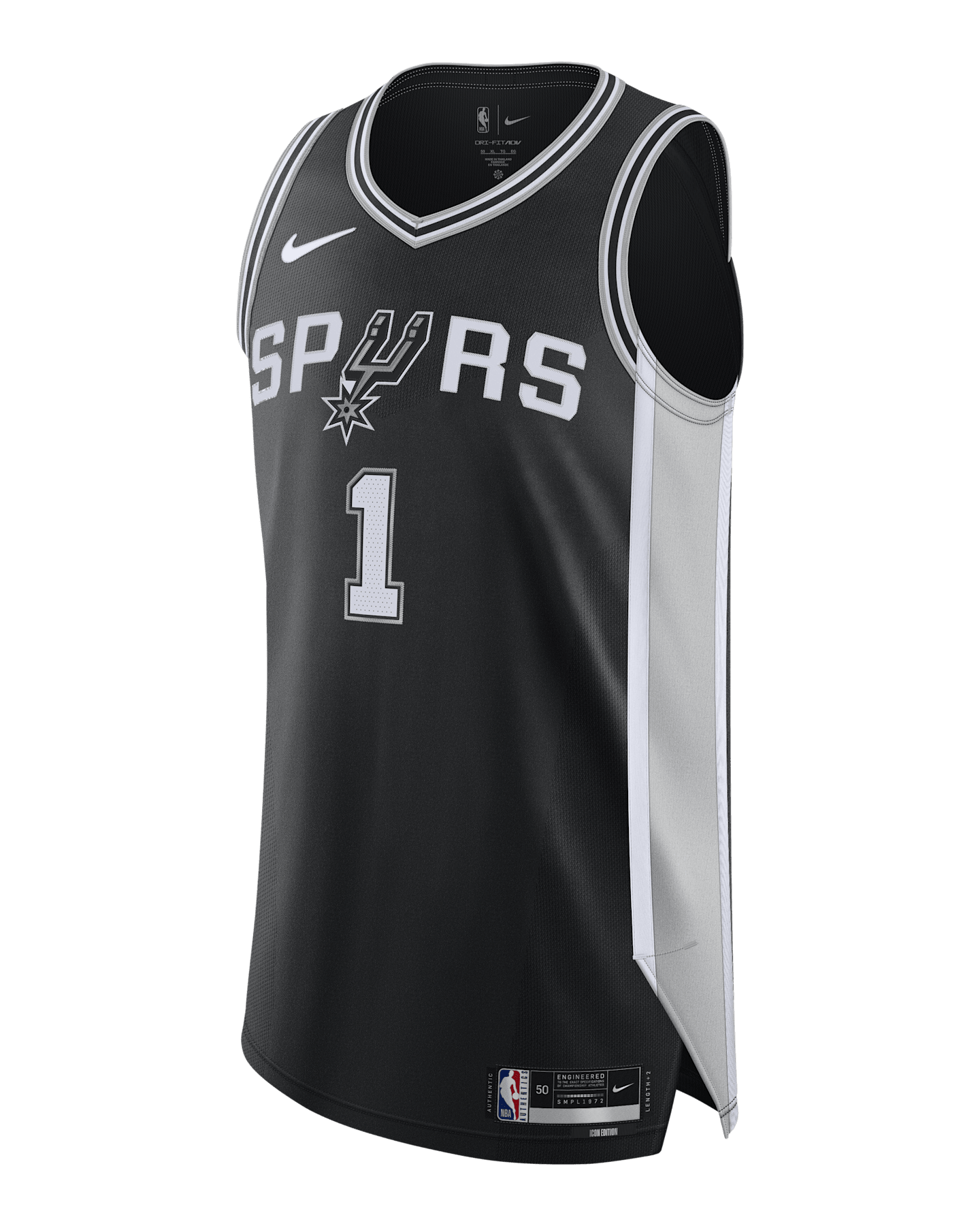 Мужское джерси Nike Spurs Icon Edition 2020 NBA Authentic, цвет: Чёрный — фото 3