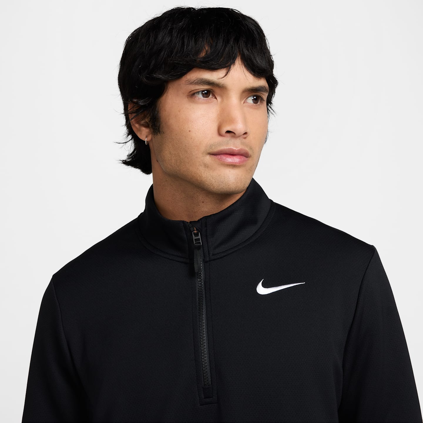 Мужской топ для гольфа Nike Victory Dri-FIT на молнии 1/2, цвет: Чёрный / Белый — фото 3