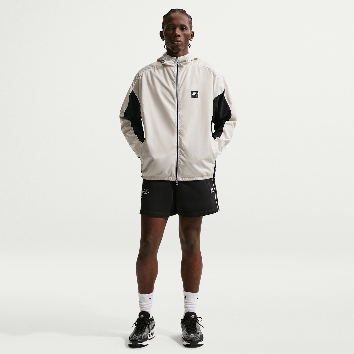 Мужская куртка на молнии Nike Air Hybrid Utility, цвет: Светлый костяной / Чёрный — фото 4