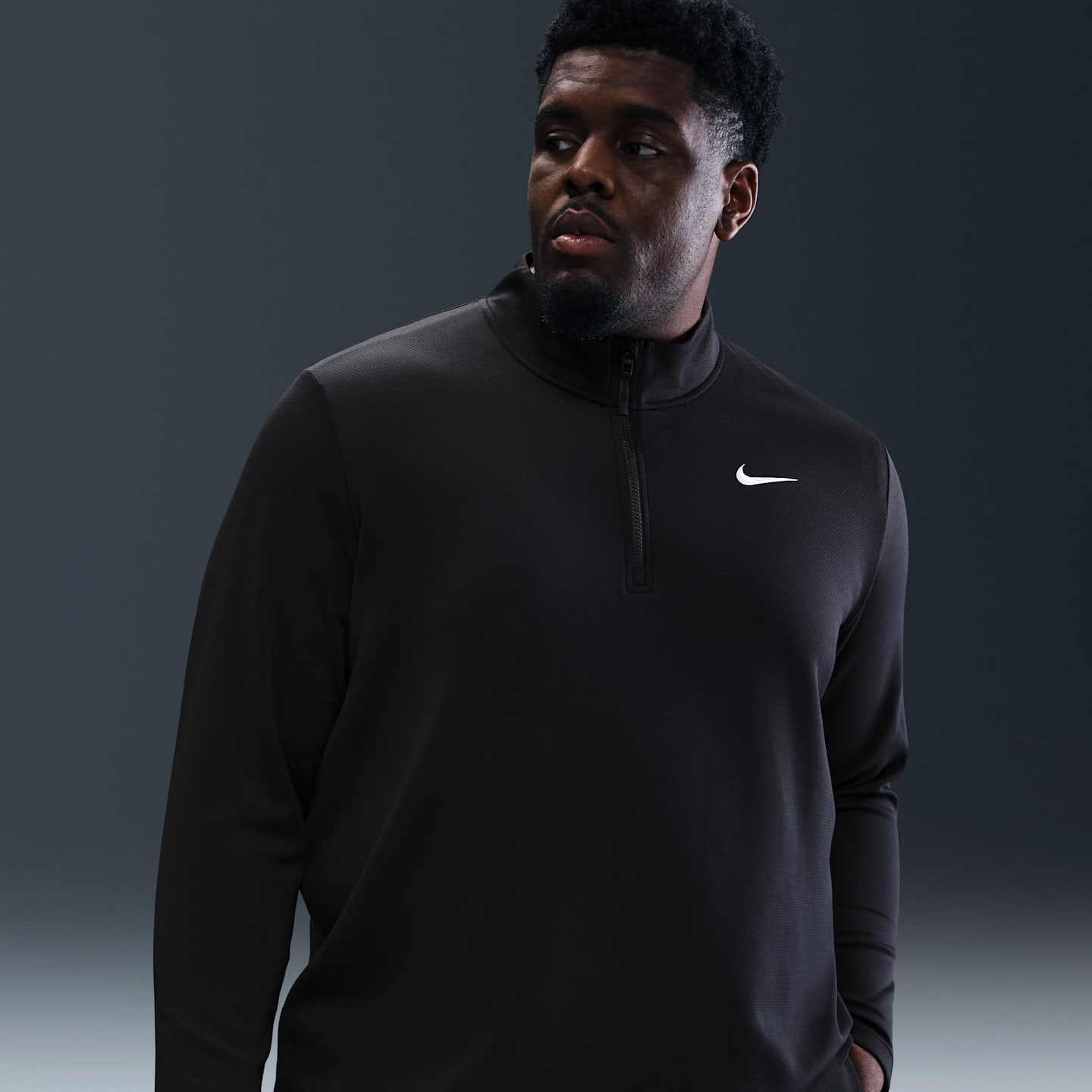 Мужской топ для гольфа Nike Victory Dri-FIT на молнии 1/2, цвет: Чёрный / Белый — фото 7