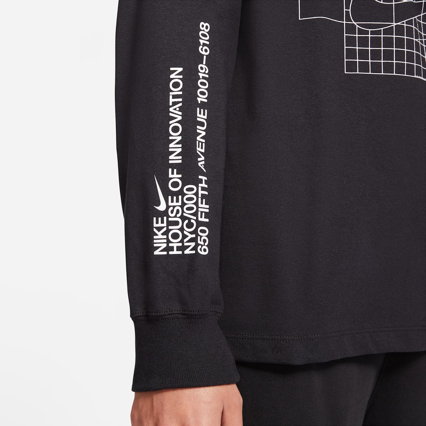 Мужская футболка Nike Sportswear с длинным рукавом, цвет: Чёрный — фото 4