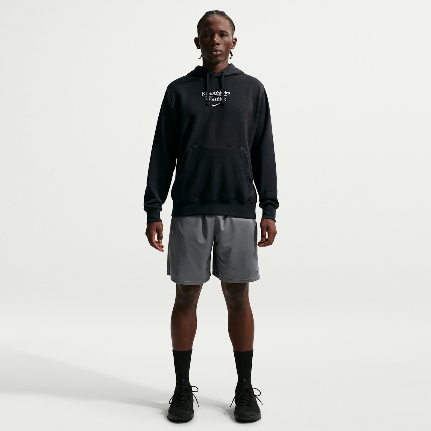 Мужское борцовское худи-пуловер Nike, цвет: Чёрный — фото 4
