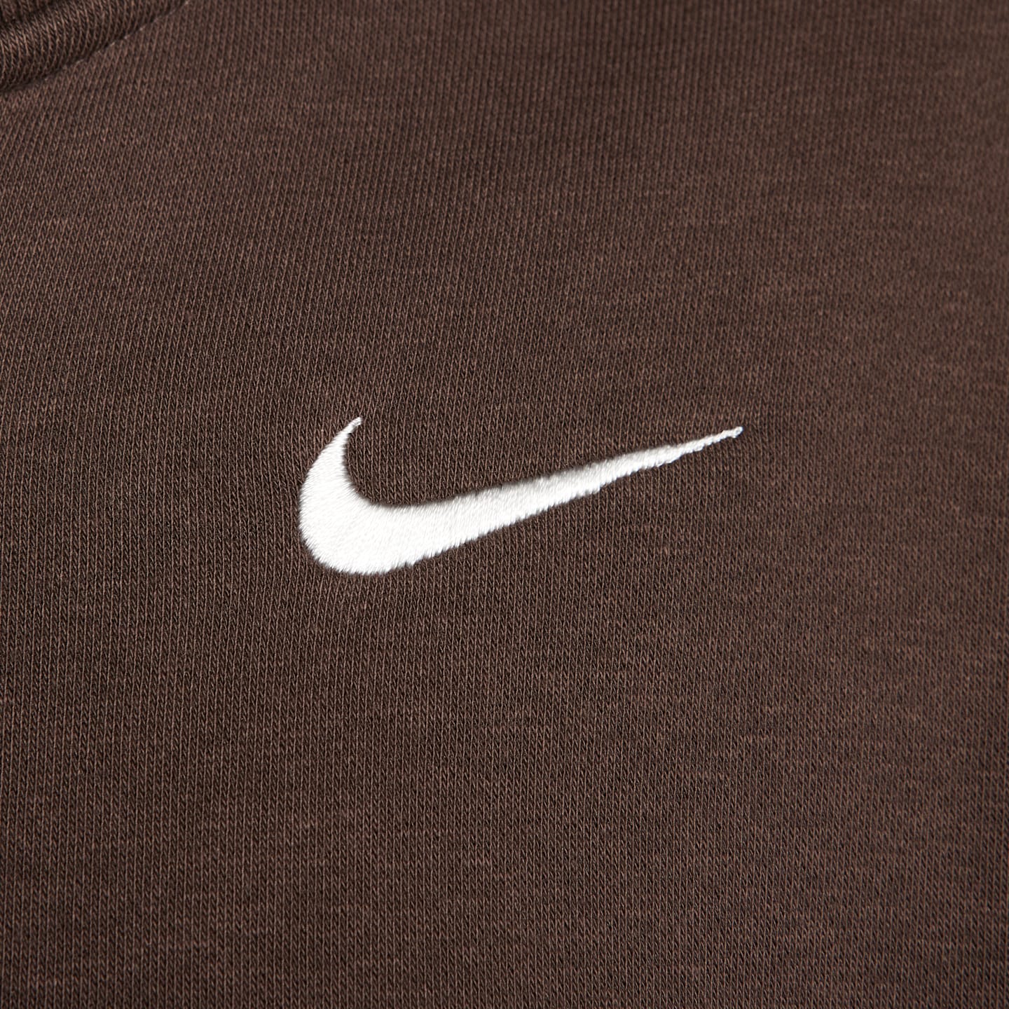Женский укороченный свитшот Nike Sportswear Phoenix Fleece на молнии 1/4, цвет: Коричневый / Молочный — фото 4