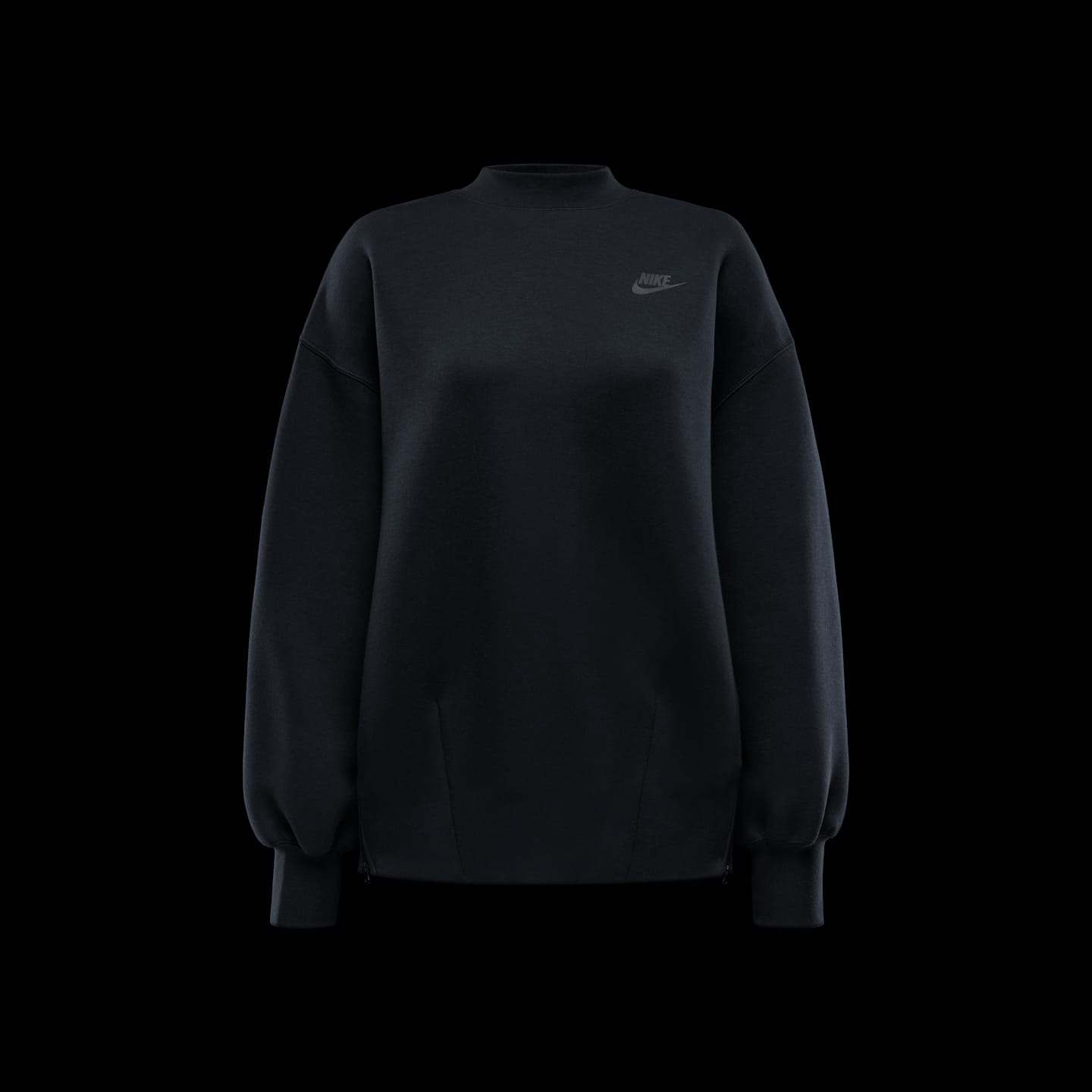 Женский свитшот Nike Sportswear Tech Fleece оверсайз, цвет: Чёрный — фото 6