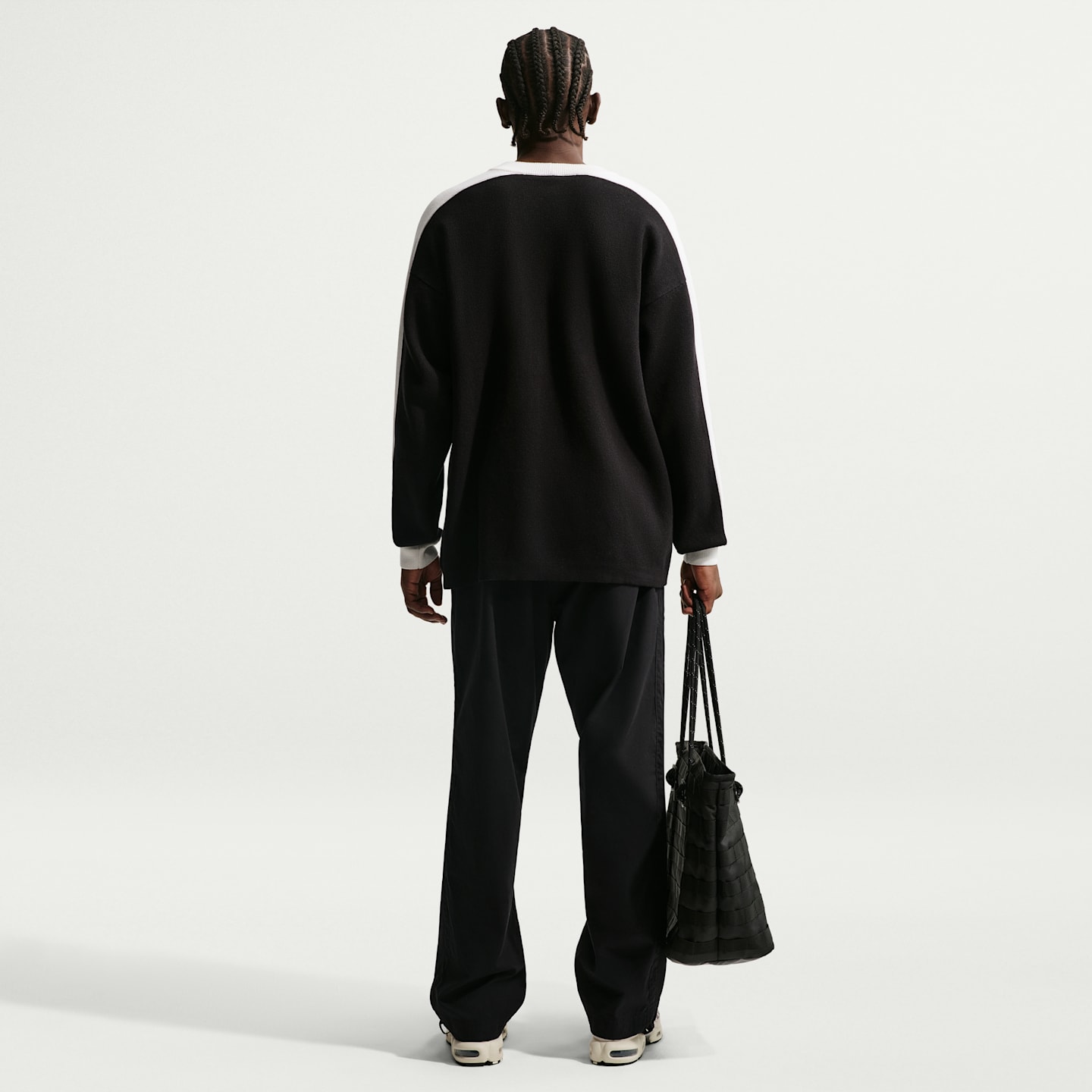 Мужской свитер Nike Sportswear Club Jersey Sweater, цвет: Чёрный / Молочный — фото 5