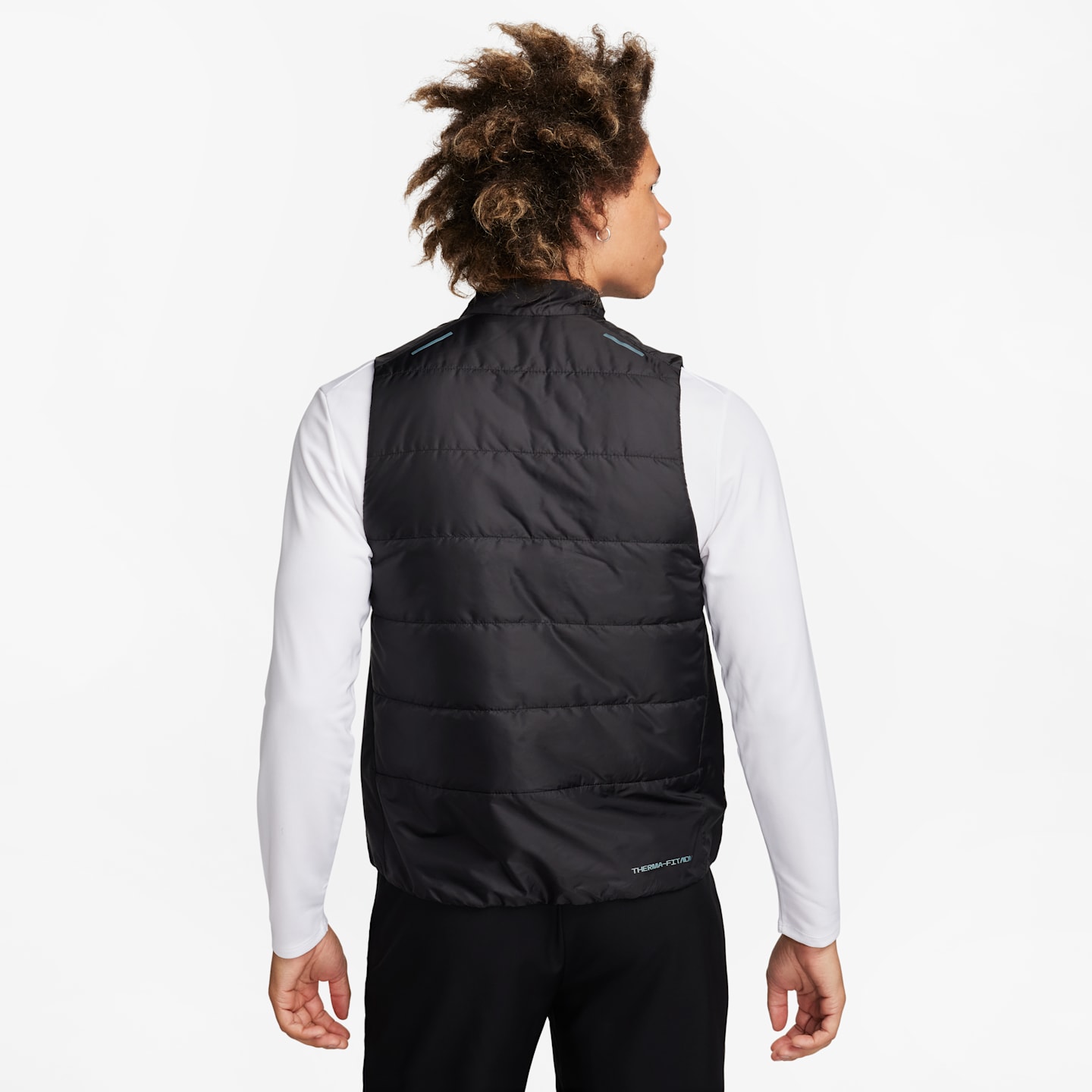 Мужской беговой пуховый жилет Nike Therma-FIT ADV Repel AeroLoft, цвет: Чёрный — фото 2