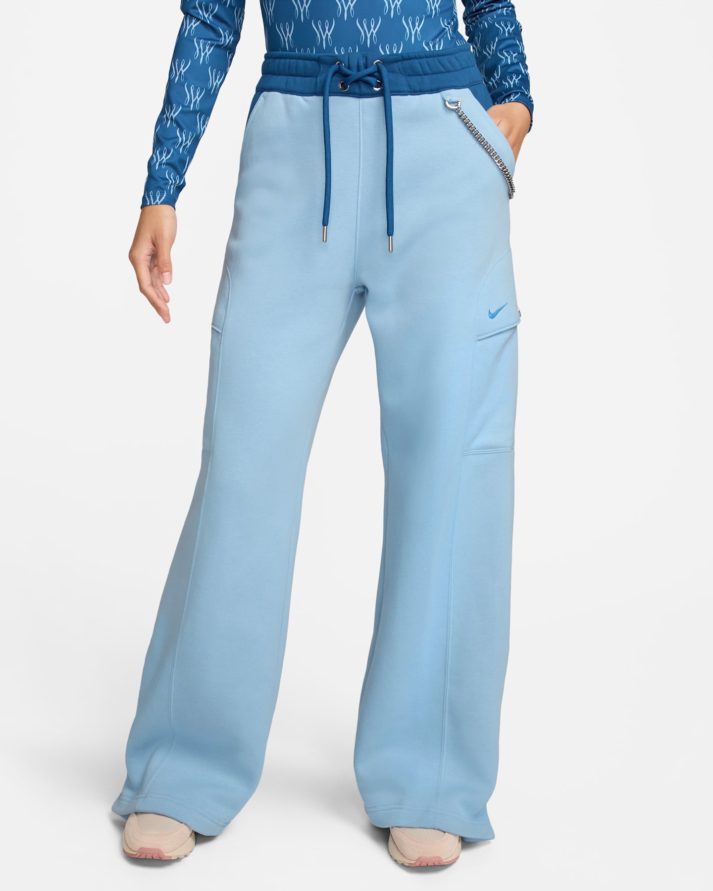 Женские брюки Nike Serena Williams Design Crew Fleece, цвет: Синий — фото 9