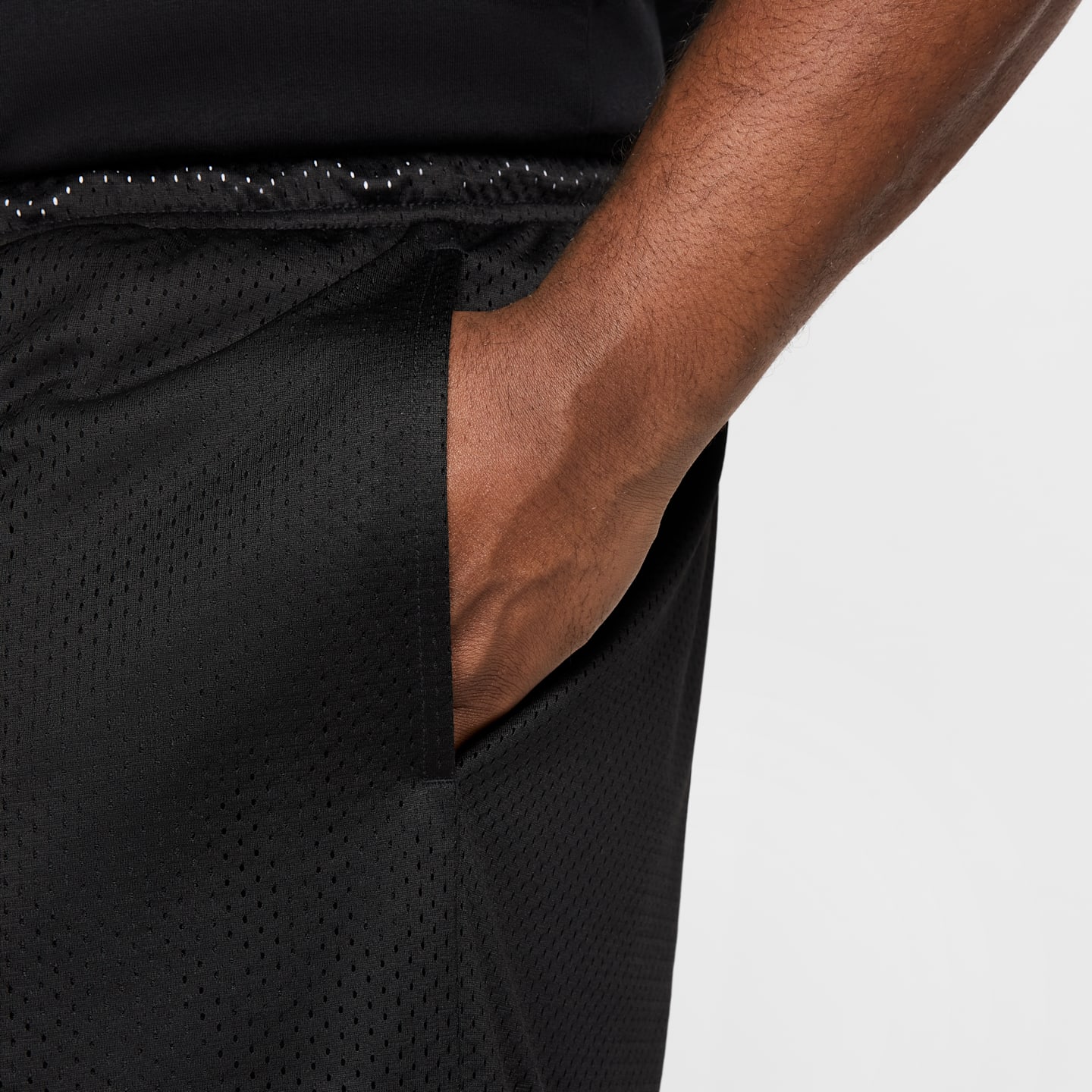 Мужские баскетбольные шорты Nike Dri-FIT из сетки 5, цвет: Чёрный / Белый — фото 10