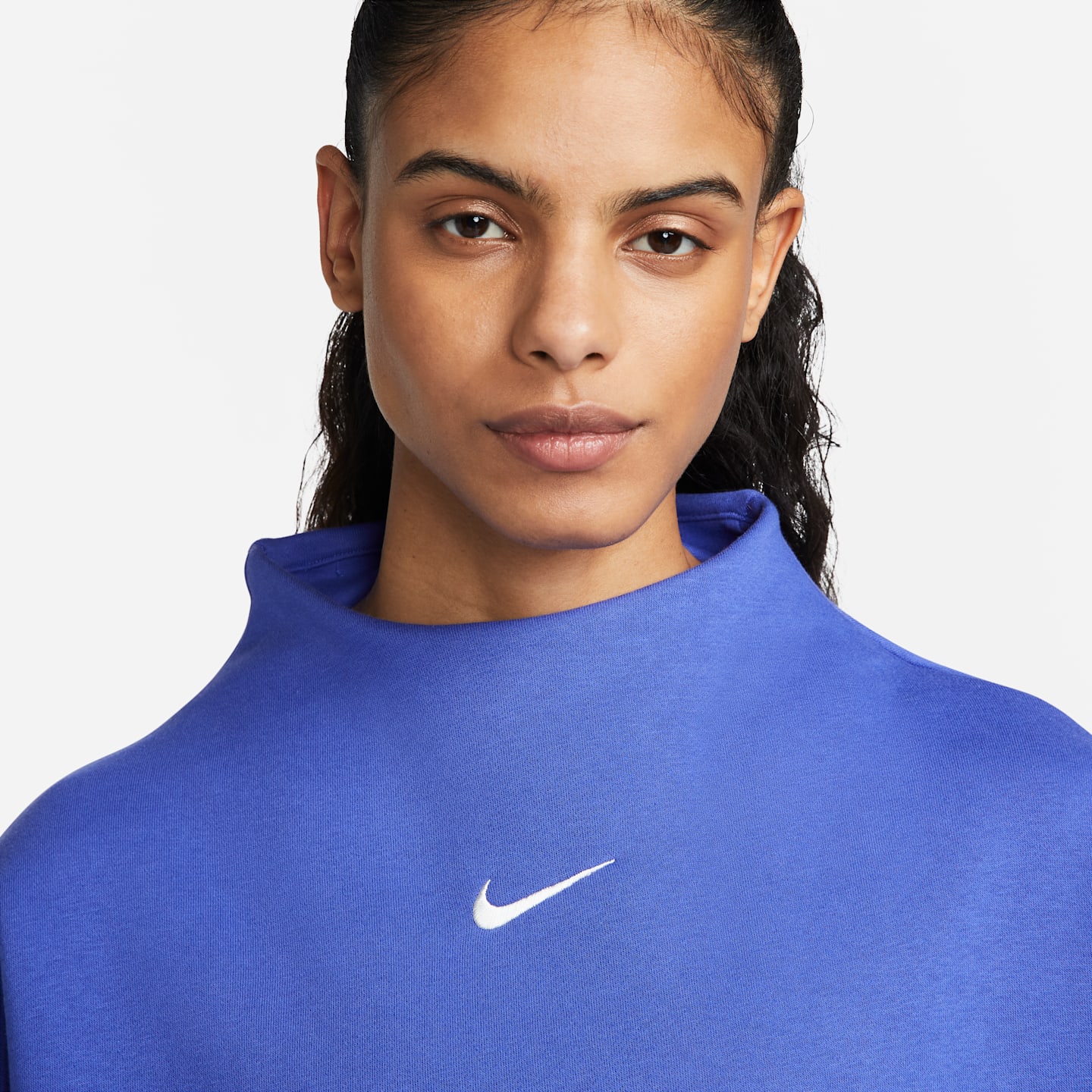 Женская толстовка Nike Sportswear Phoenix Fleece Over-Oversized Mock-Neck 3/4-Sleeve, цвет: Молочный — фото 3