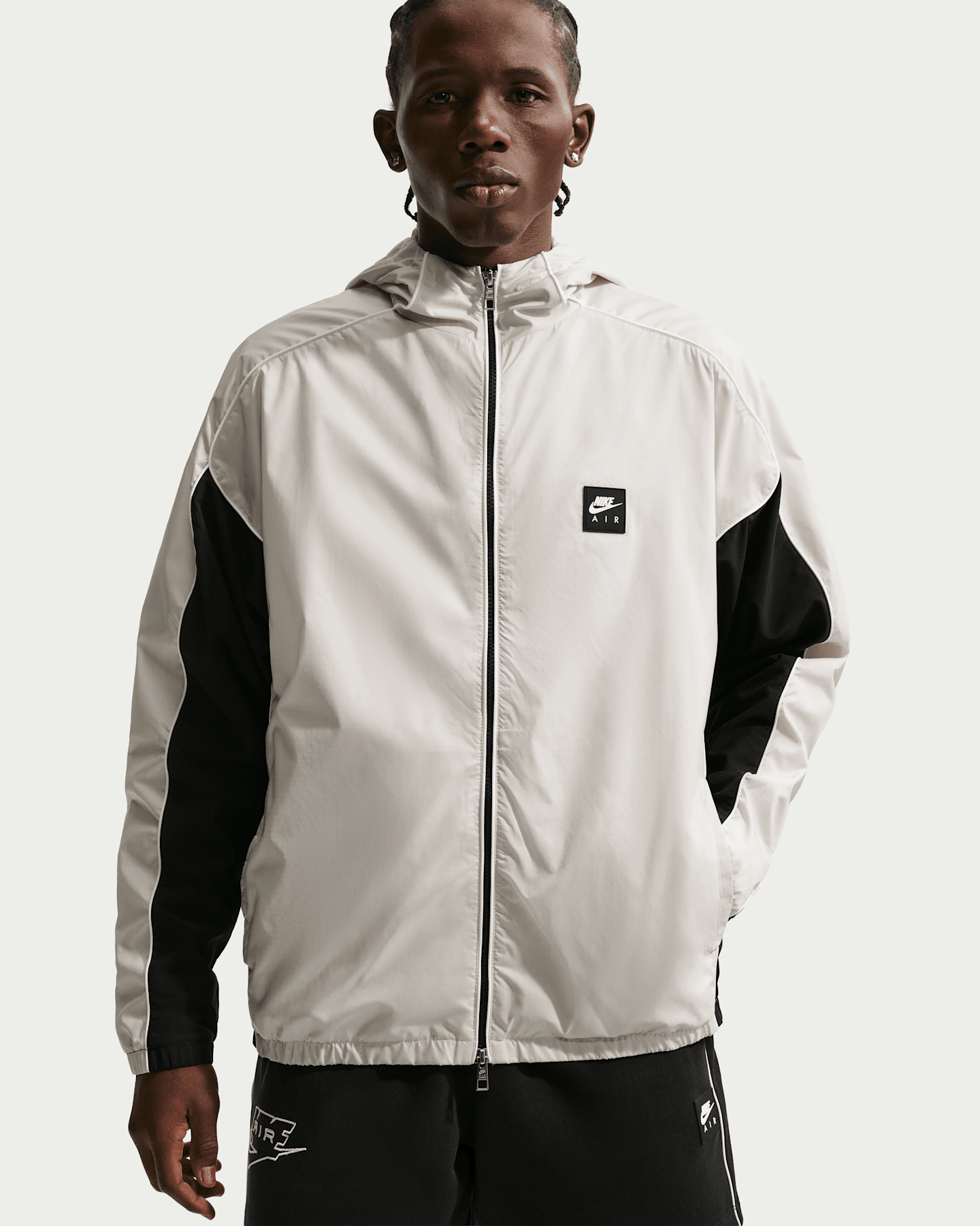 Мужская куртка на молнии Nike Air Hybrid Utility, цвет: Светлый костяной / Чёрный — фото 6