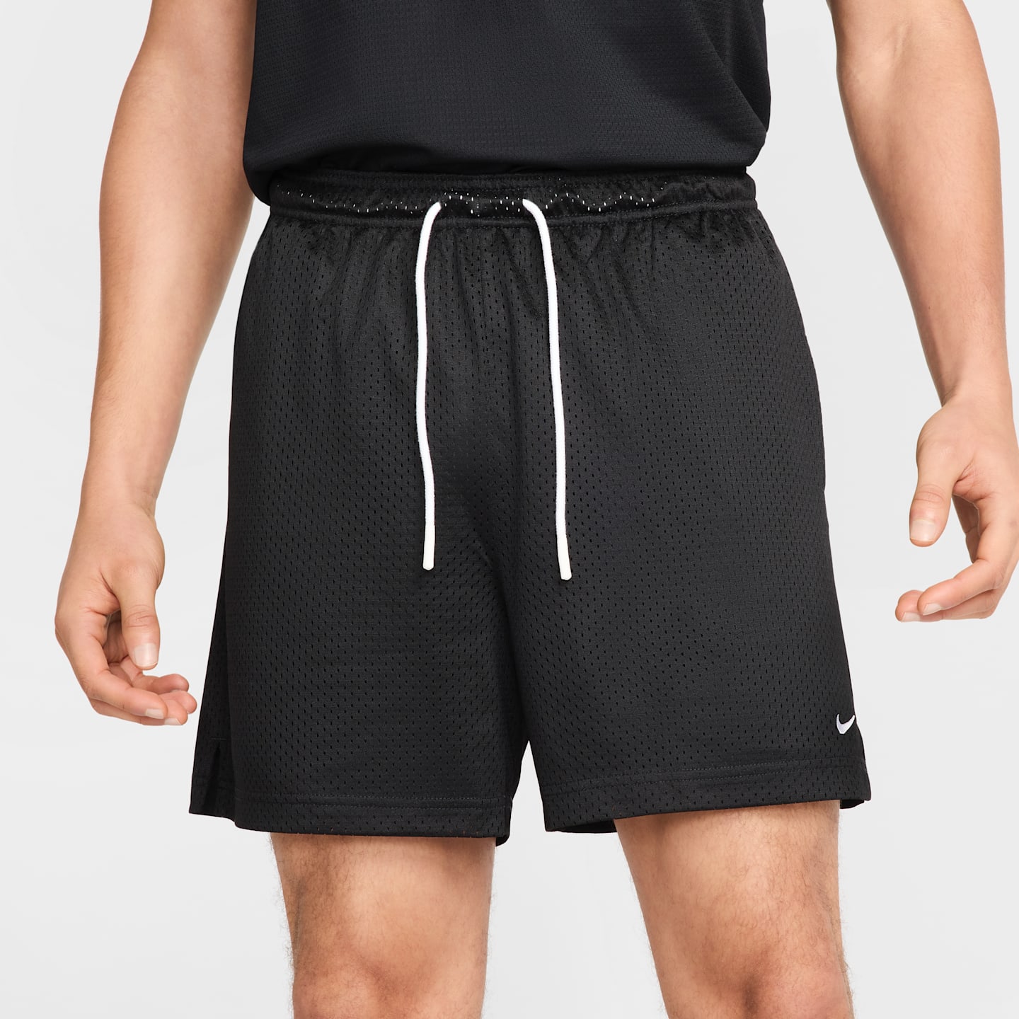 Мужские баскетбольные шорты Nike Dri-FIT из сетки 5, цвет: Чёрный / Белый — фото 2