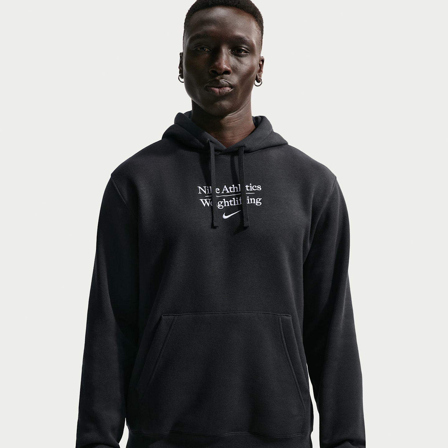 Мужское худи-пуловер Nike для тяжёлой атлетики, цвет: Чёрный — фото 1