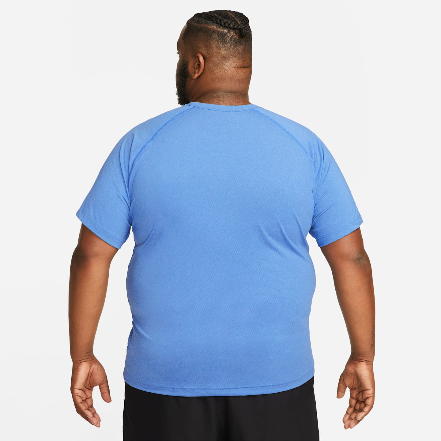 Мужской топ для фитнеса Nike Ready Dri-FIT с коротким рукавом, цвет: Королевский синий / Меланжевый — фото 7