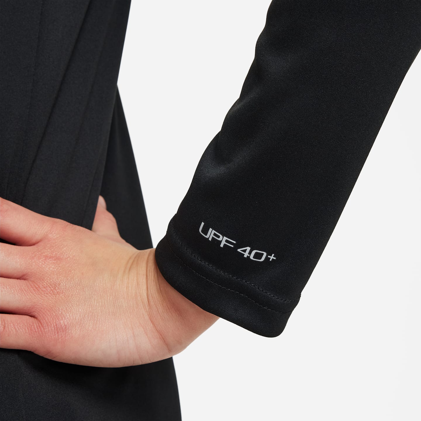 Детский плавательный лонгслив Nike Swim Hydroguard Essential Dri-FIT UV для мальчиков, цвет: Чёрный / Белый — фото 4