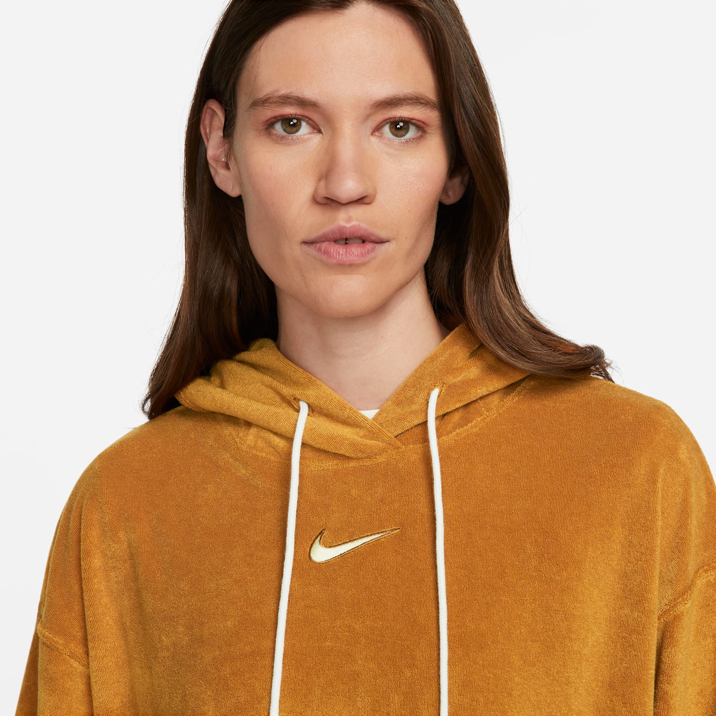 Женское худи Nike Sportswear Oversized Terry Pullover, цвет: Пустынный — фото 3