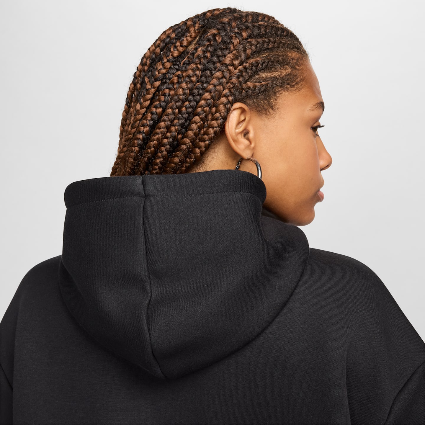 Женское худи Nike Sportswear Tech Fleece оверсайз, цвет: Чёрный — фото 9