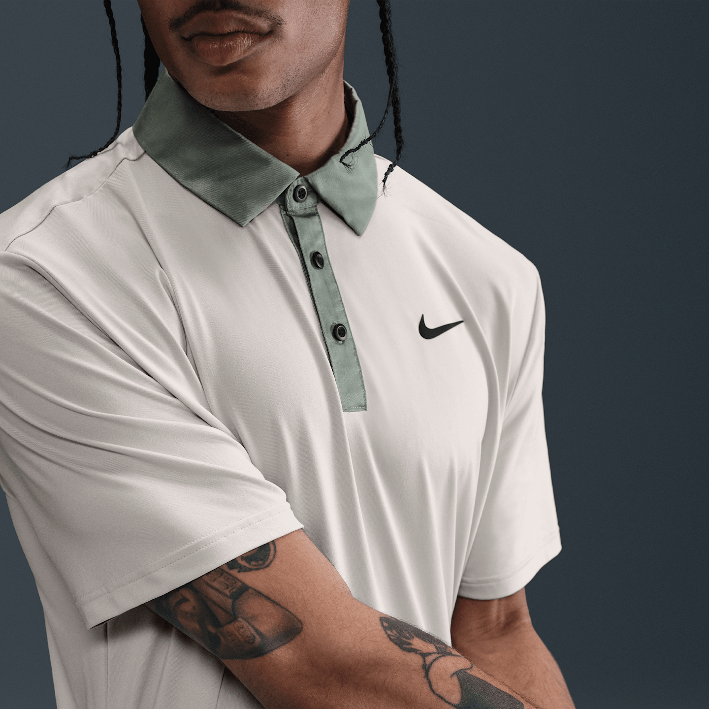 Мужское поло Nike Tour Dri-FIT Golf Polo, цвет: Коричневый / Глиняный зелёный — фото 3