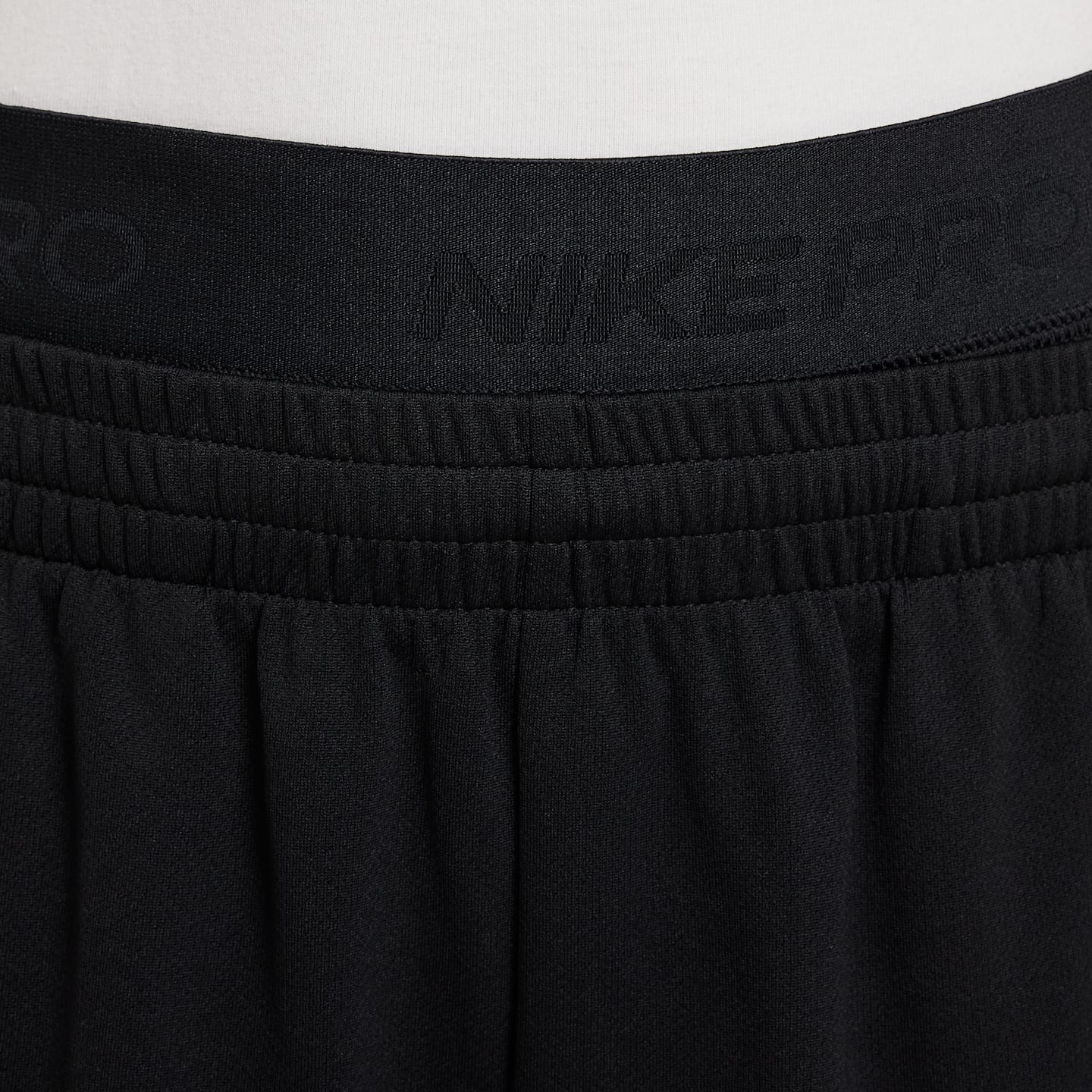 Детские тайтсы для мальчиков Nike Pro Dri-FIT длиной 3/4, цвет: Чёрный / Белый — фото 3