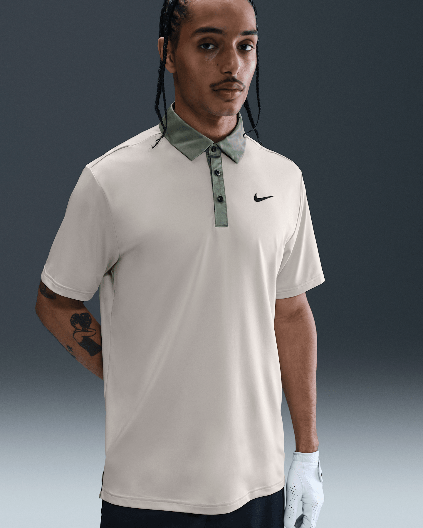 Мужское поло Nike Tour Dri-FIT Golf Polo, цвет: Коричневый / Глиняный зелёный — фото 11