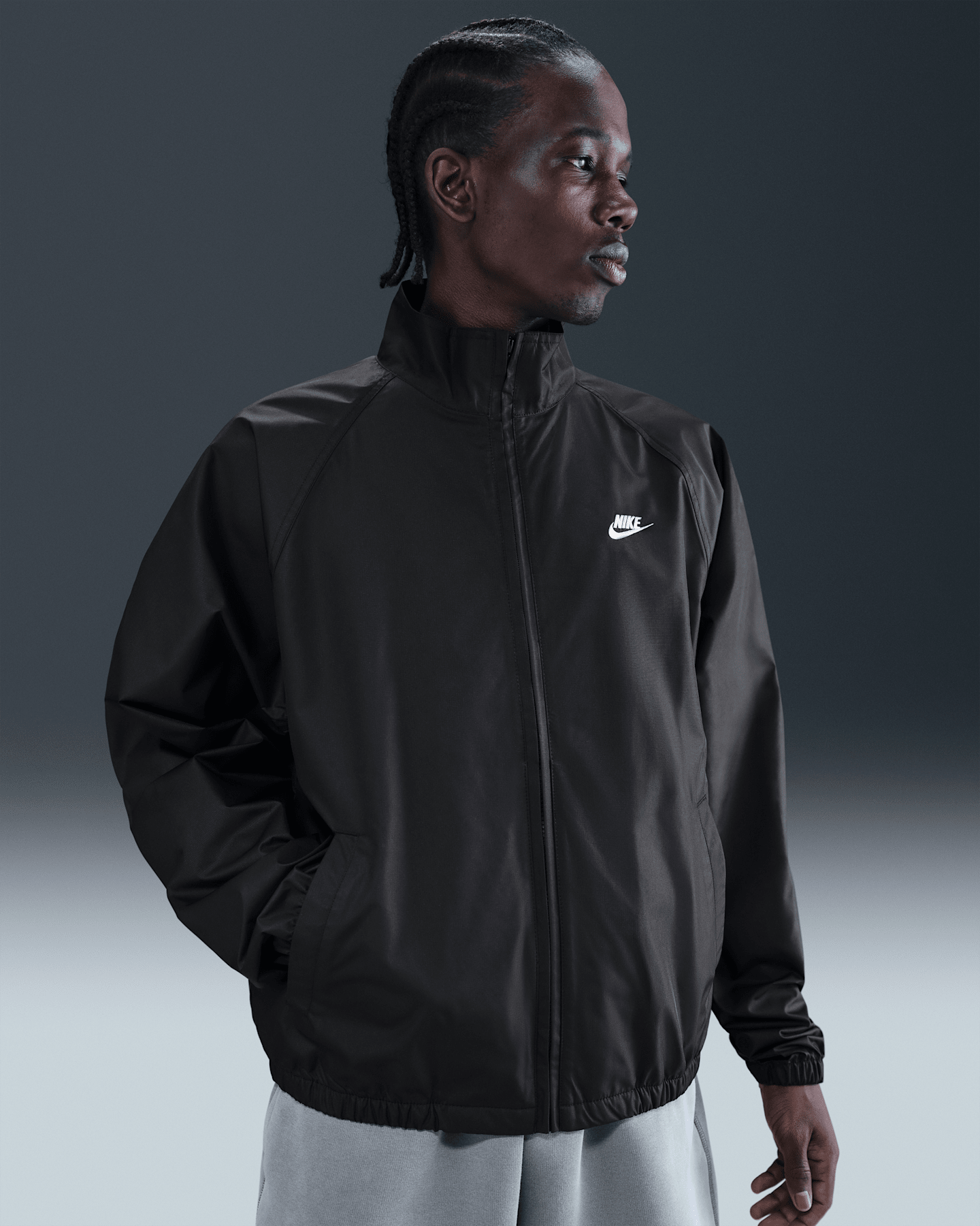 Мужская куртка на молнии Nike Sportswear Club Roscoe, цвет: Чёрный / Белый — фото 11