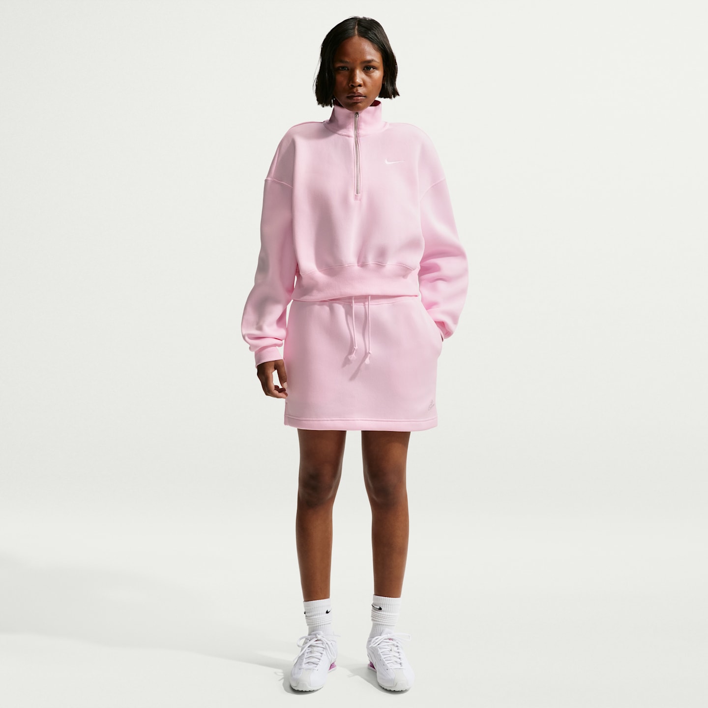 Женская юбка Nike Sportswear Phoenix Fleece High-Waisted Slim Mini, цвет: Розовый пенный