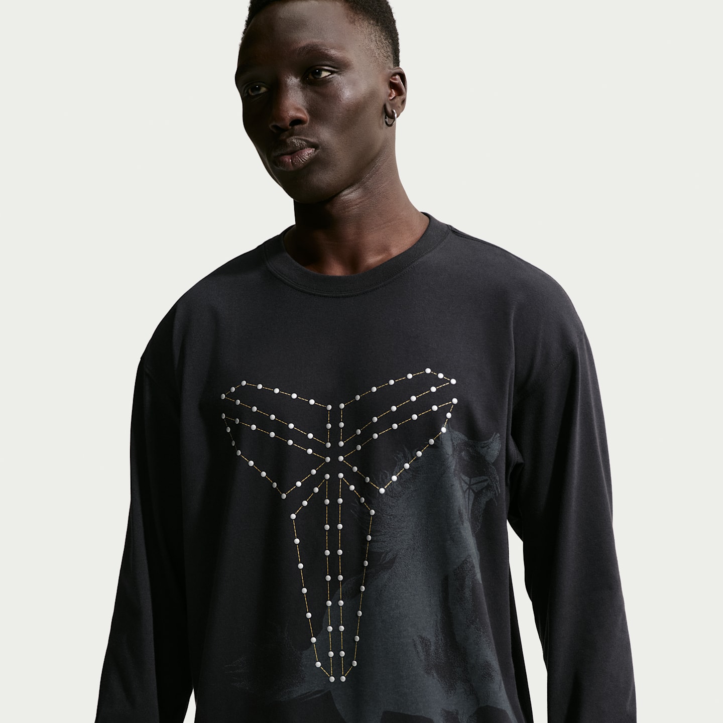 Мужская баскетбольная футболка Nike Kobe Dri-FIT с длинным рукавом, цвет: Чёрный — фото 1