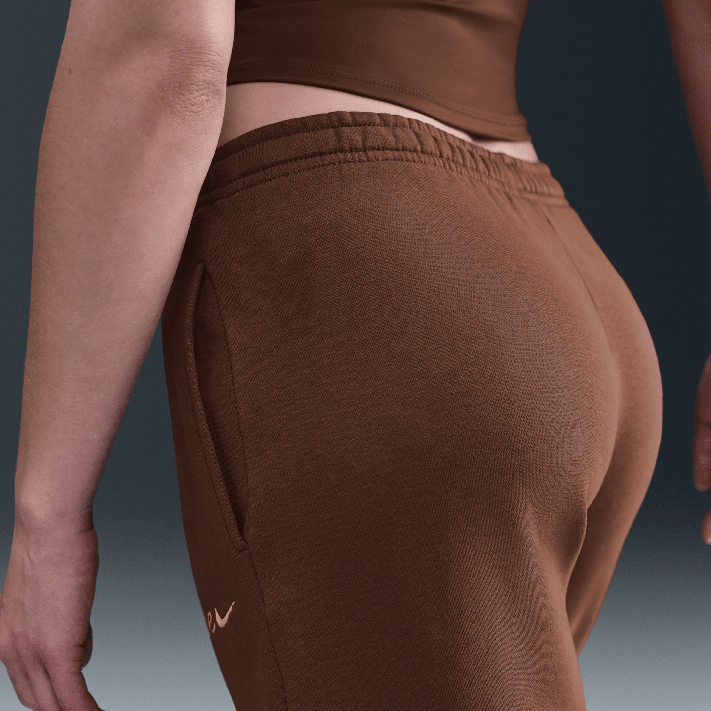 Женские брюки Nike Sportswear Phoenix Fleece Straight-Leg Sweatpants, цвет: Коричневый — фото 3