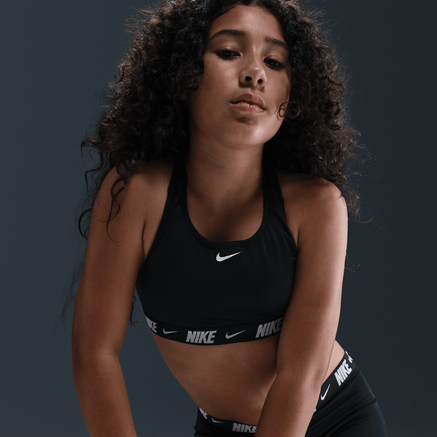 Комплект бикини для детей, борцовская спина — Nike, цвет: Чёрный / Белый — фото 5