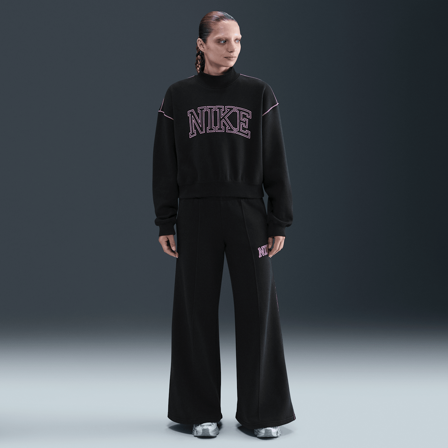 Женская толстовка Nike Sportswear Phoenix Fleece Mock-Neck, цвет: Чёрный — фото 4