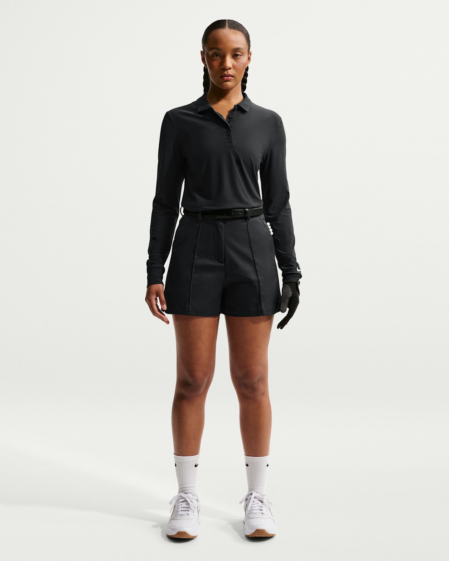 Женские шорты для гольфа Nike Golf Club Dri-FIT, цвет: Чёрный / Молочный — фото 7