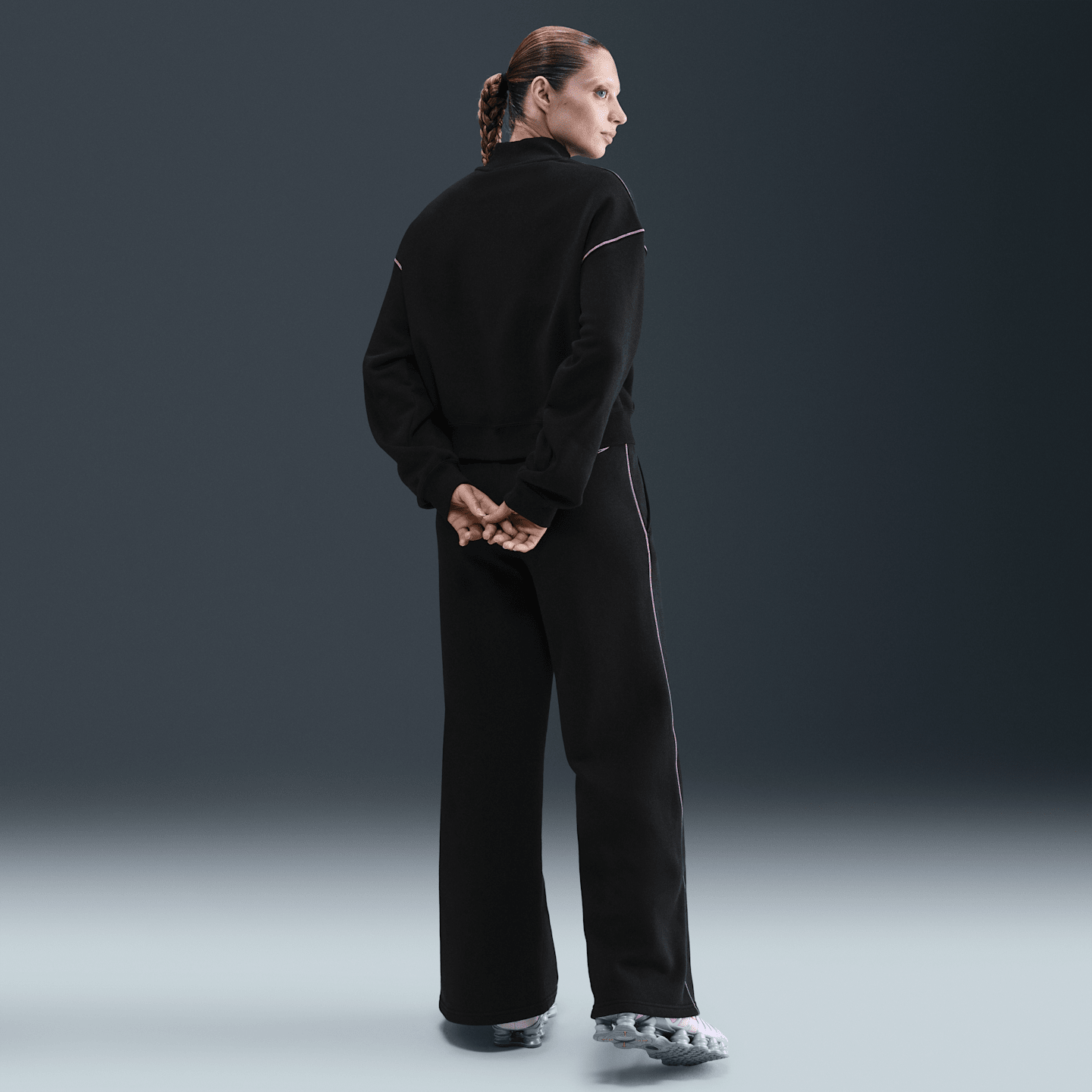 Женская толстовка Nike Sportswear Phoenix Fleece Mock-Neck, цвет: Чёрный — фото 5