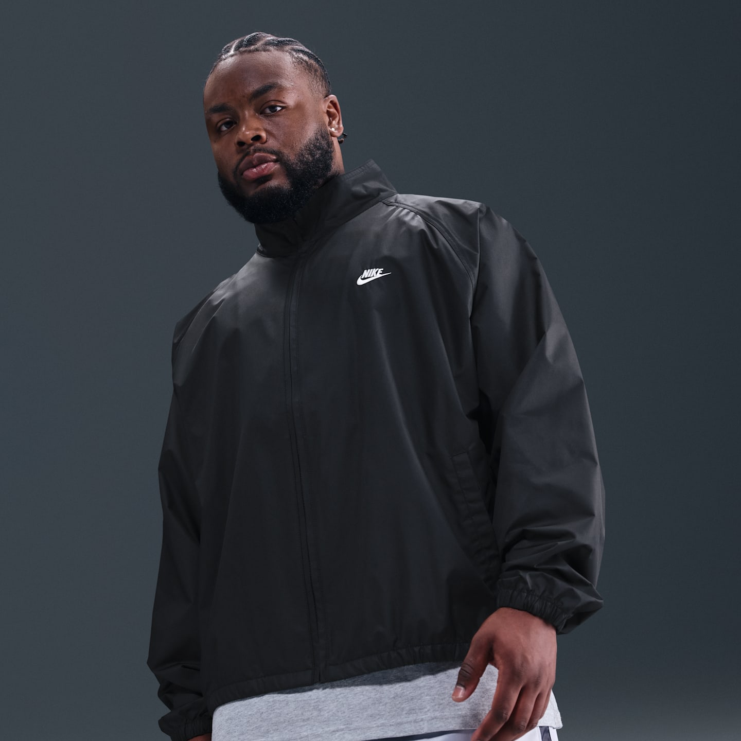 Мужская куртка на молнии Nike Sportswear Club Roscoe, цвет: Чёрный / Белый — фото 8