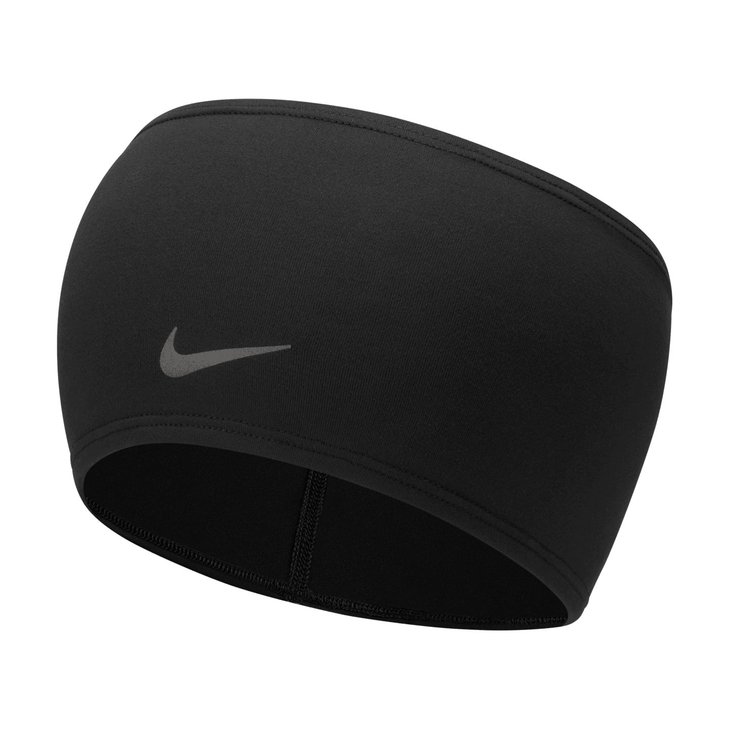 Мужские аксессуары для волос Nike Dri-FIT Swoosh Headband 2.0, цвет: Чёрный / Серебряный — фото 1