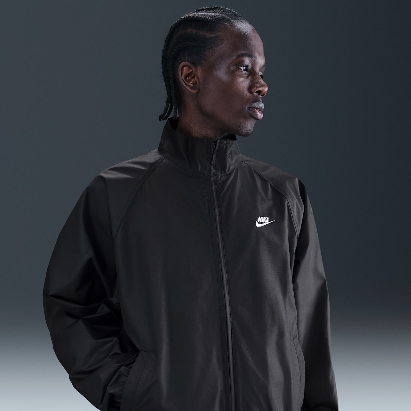 Мужская куртка на молнии Nike Sportswear Club Roscoe, цвет: Чёрный / Белый — фото 1