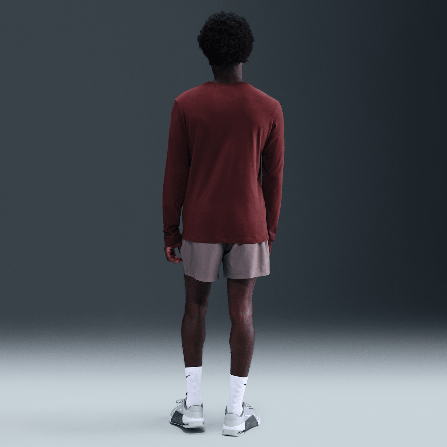 Мужской топ Nike Dri-FIT Long-Sleeve Top, цвет: Тёмный красный — фото 5