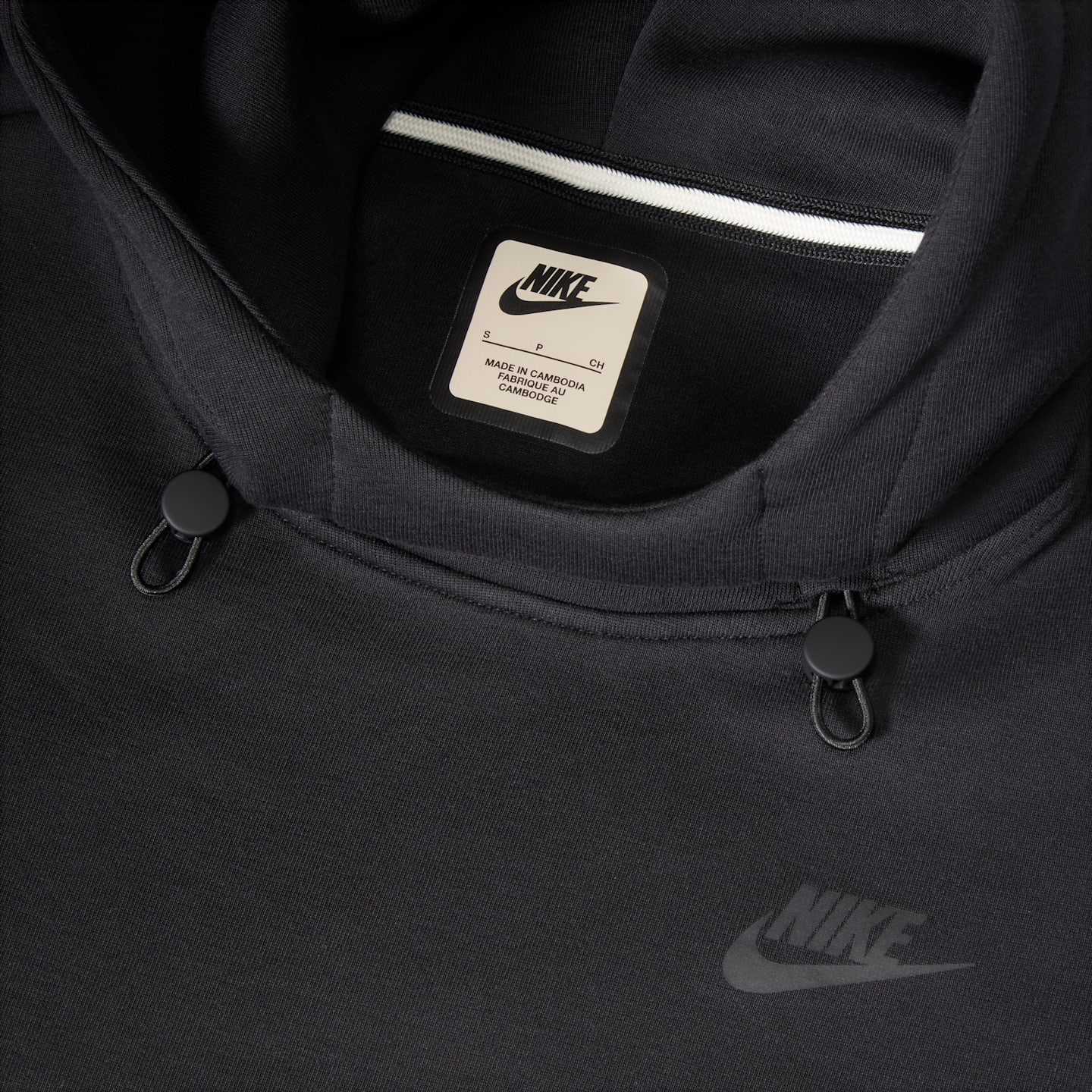 Женское худи Nike Sportswear Tech Fleece оверсайз, цвет: Чёрный — фото 4