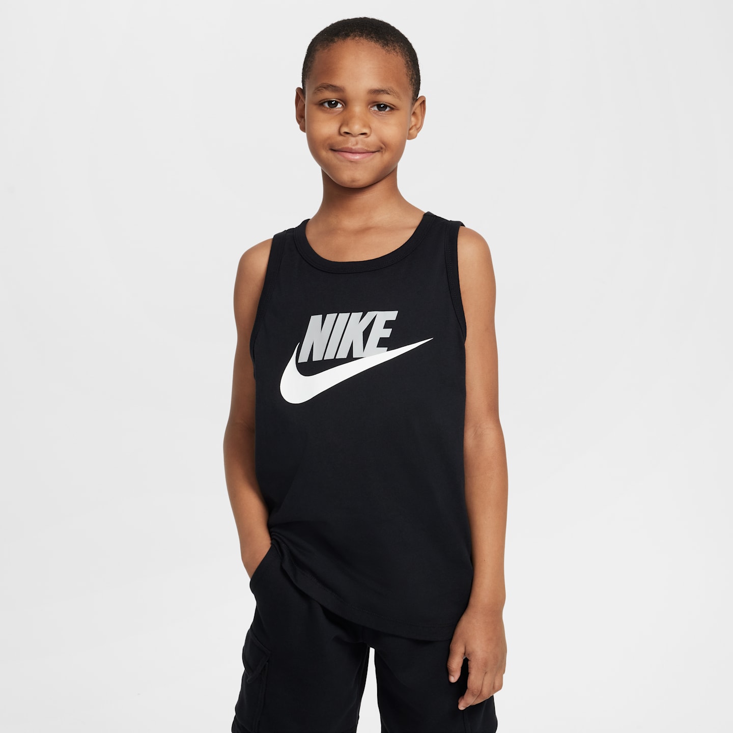 Детская майка Nike Sportswear, цвет: Чёрный / Серый — фото 1