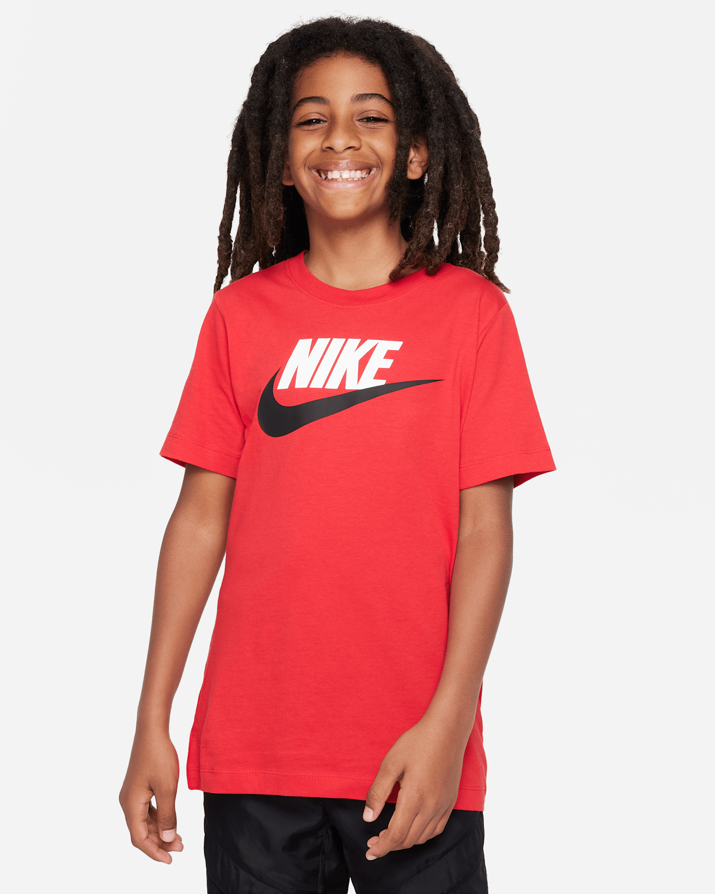 Футболка Nike Sportswear для мальчиков, цвет: Красный / Чёрный — фото 5