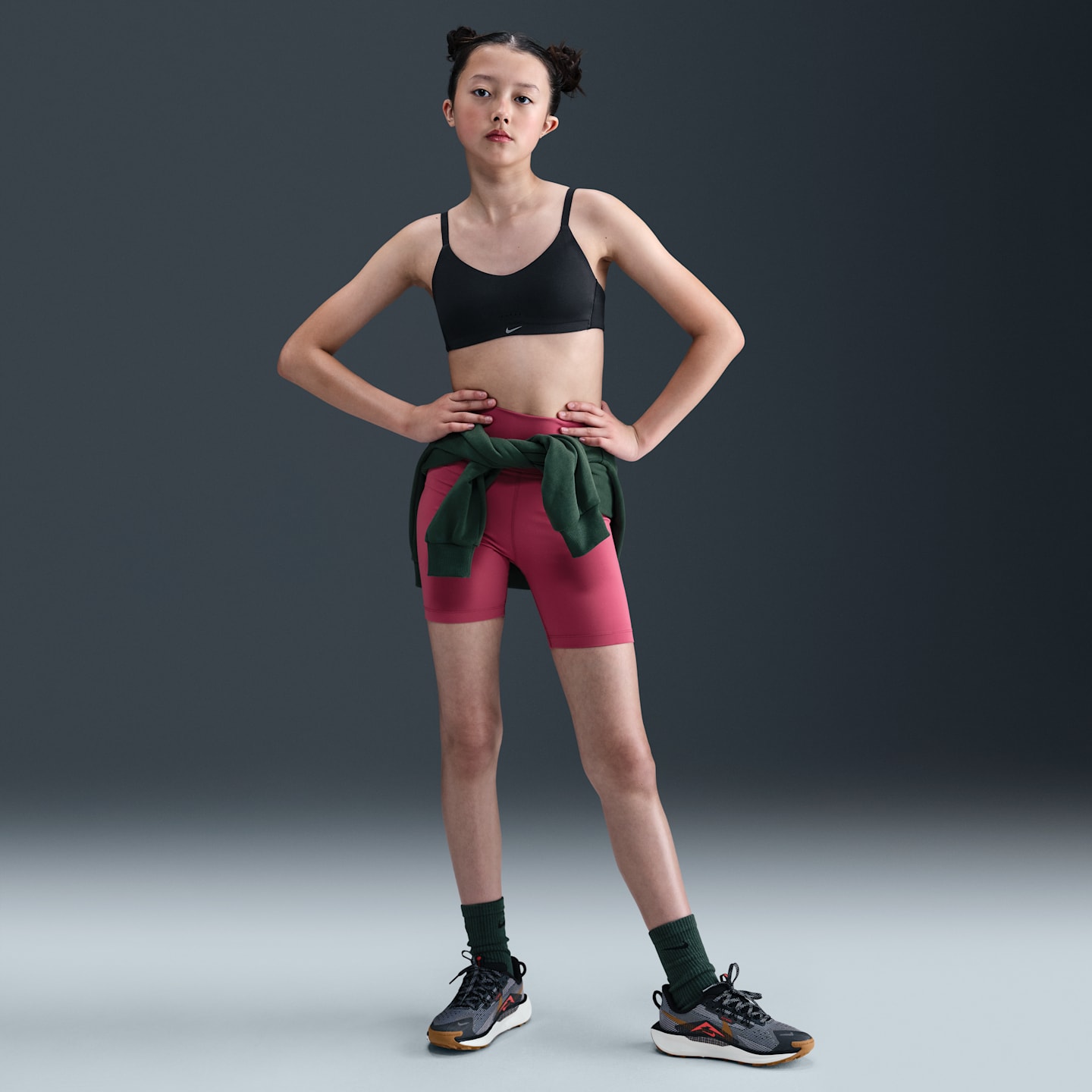 Детский спортивный бюстгальтеры-бра Nike Alate, цвет: Чёрный / Белый — фото 4