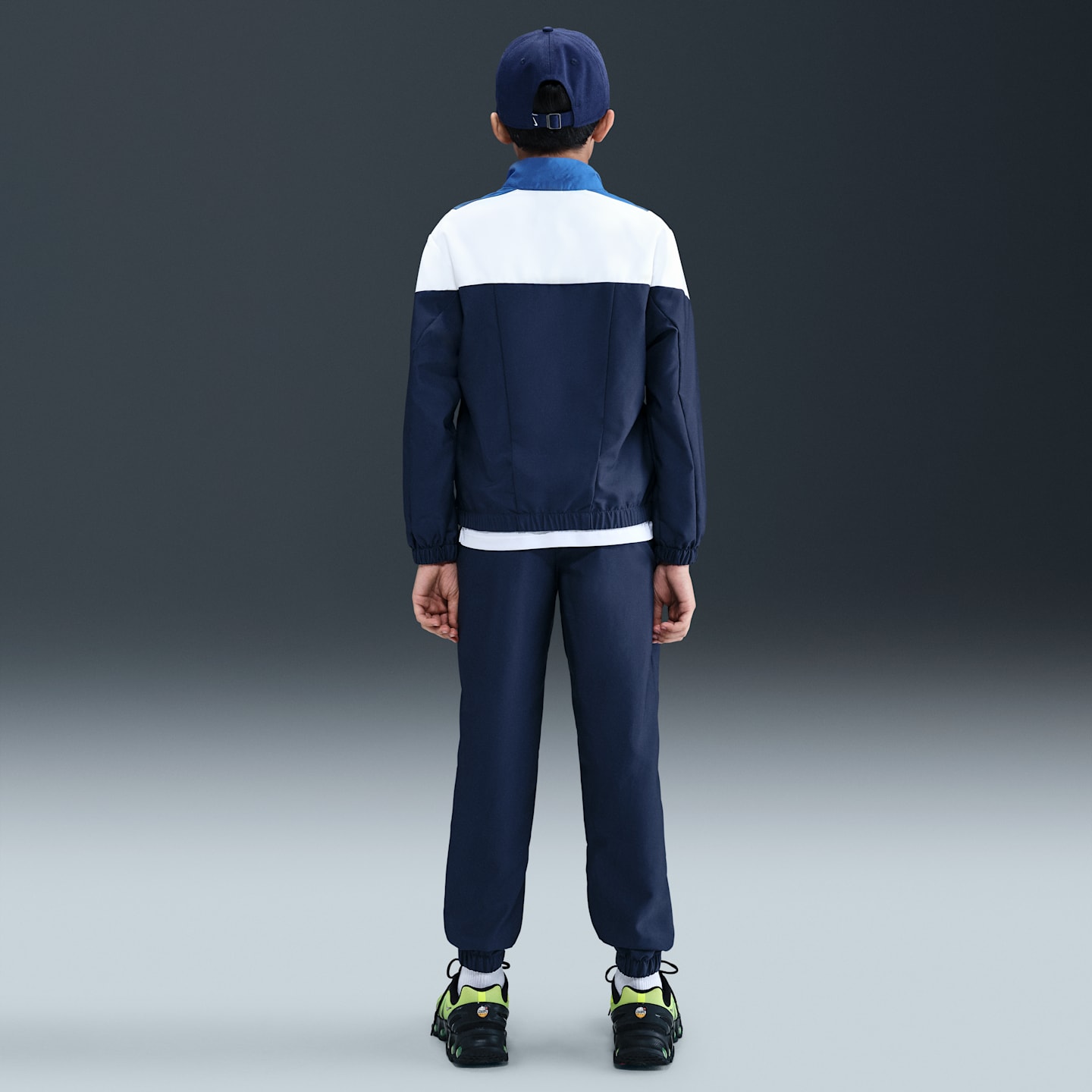 Детские комплекты Nike Sportswear Woven Tracksuit, цвет: Тёмно-синий / Королевский синий — фото 6