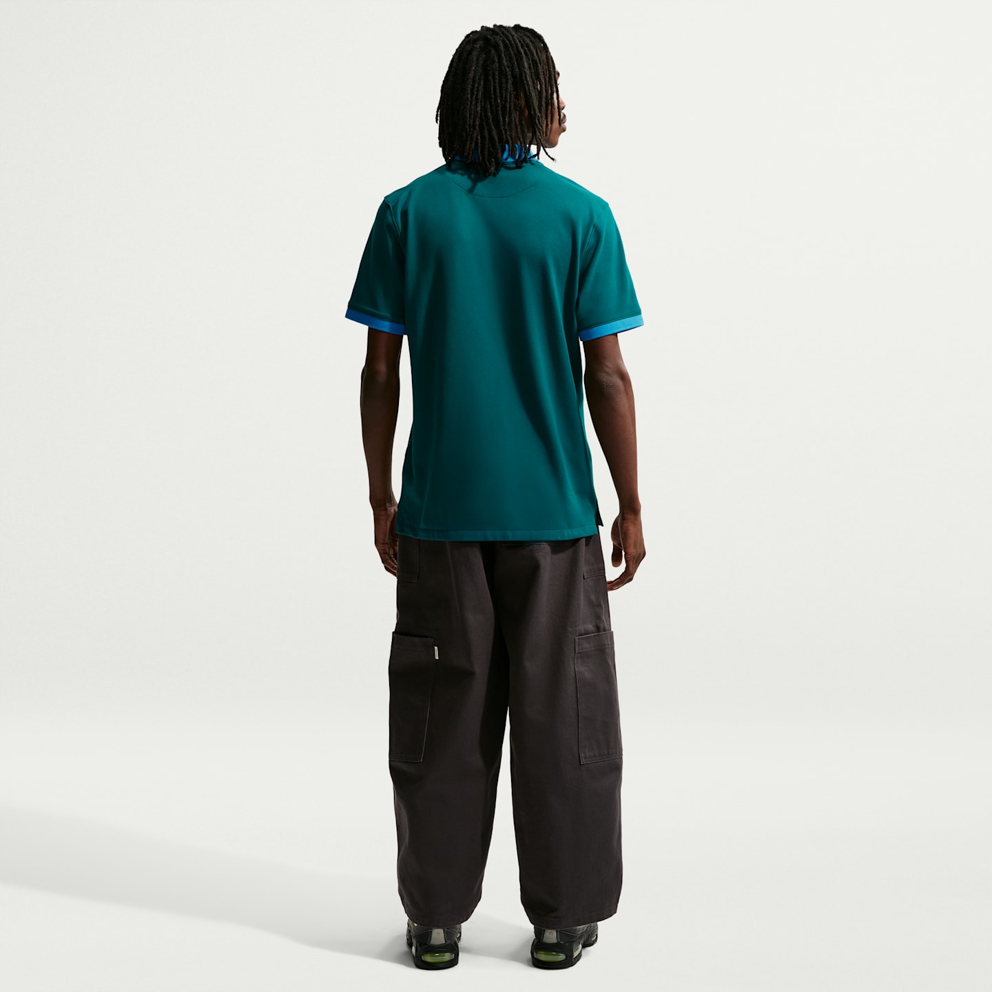 Мужские поло Brazil The Nike Polo Dri-FIT Soccer Polo, цвет: Бирюзовый / Светлый синий — фото 5