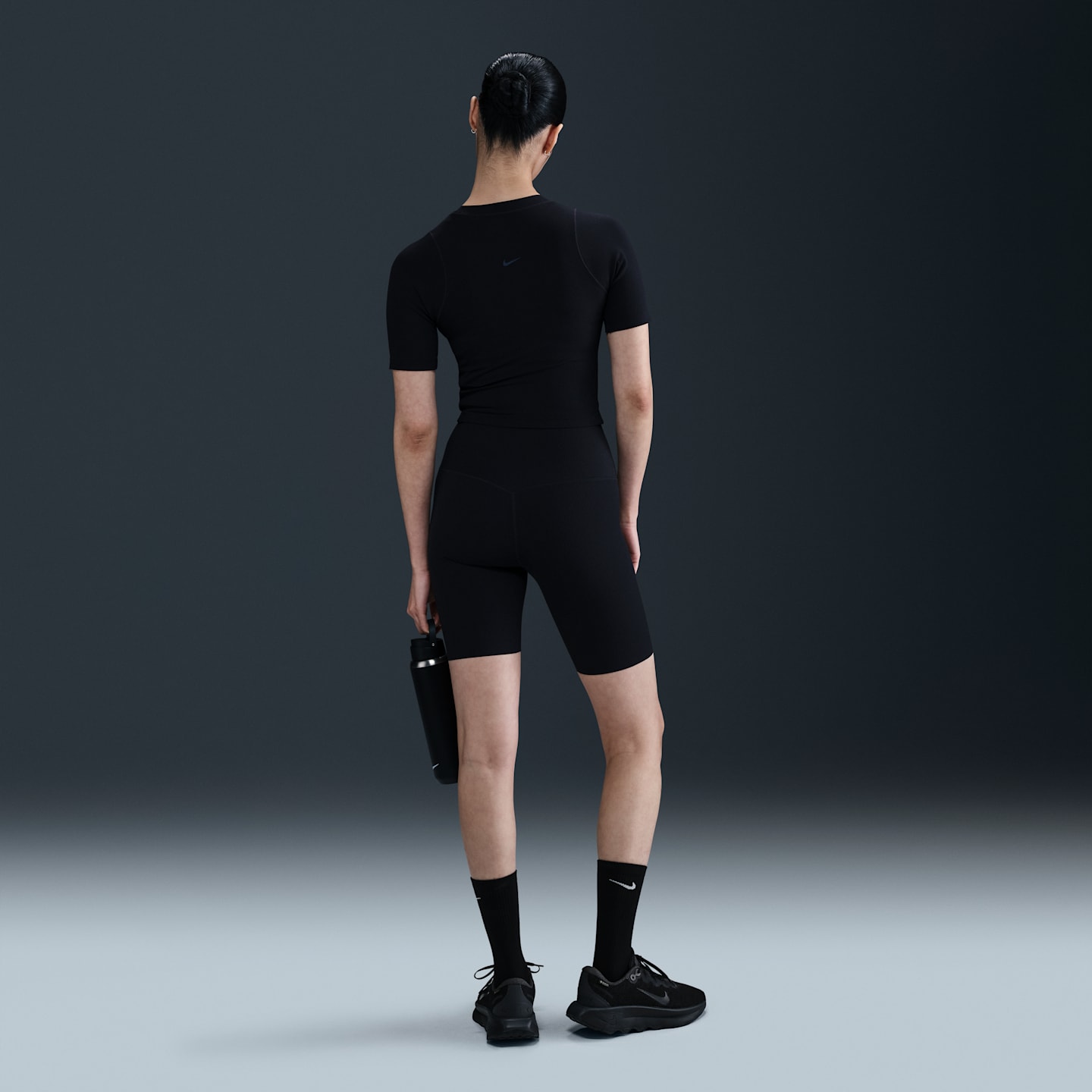 Женская футболка Nike Zenvy Rib Dri-FIT с коротким рукавом, цвет: Чёрный — фото 5