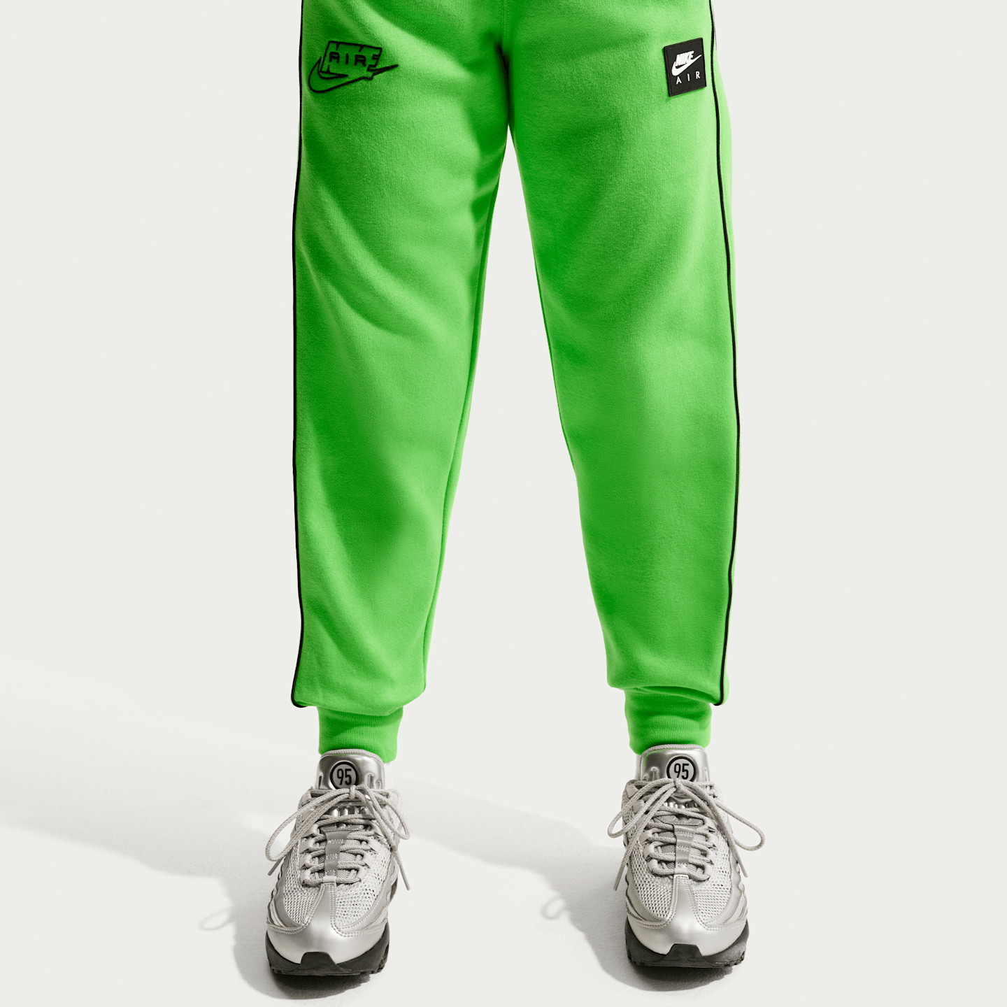 Детские брюки Nike Air Fleece, цвет: Зелёный / Чёрный — фото 2